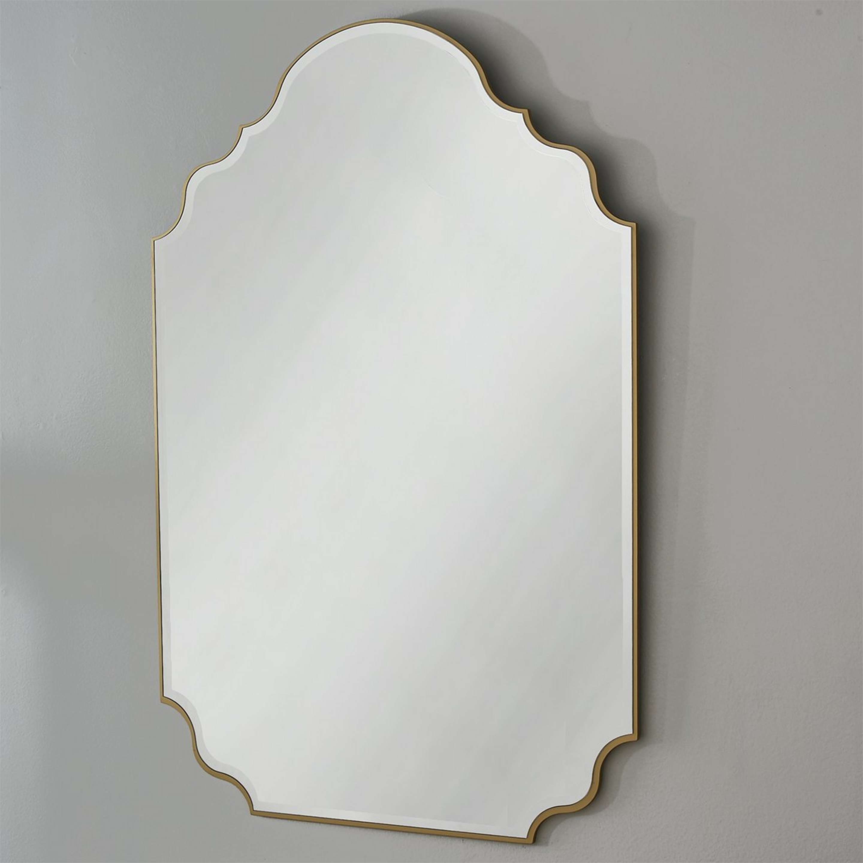 A Traditional Marmont Mirror with Aged Brass color