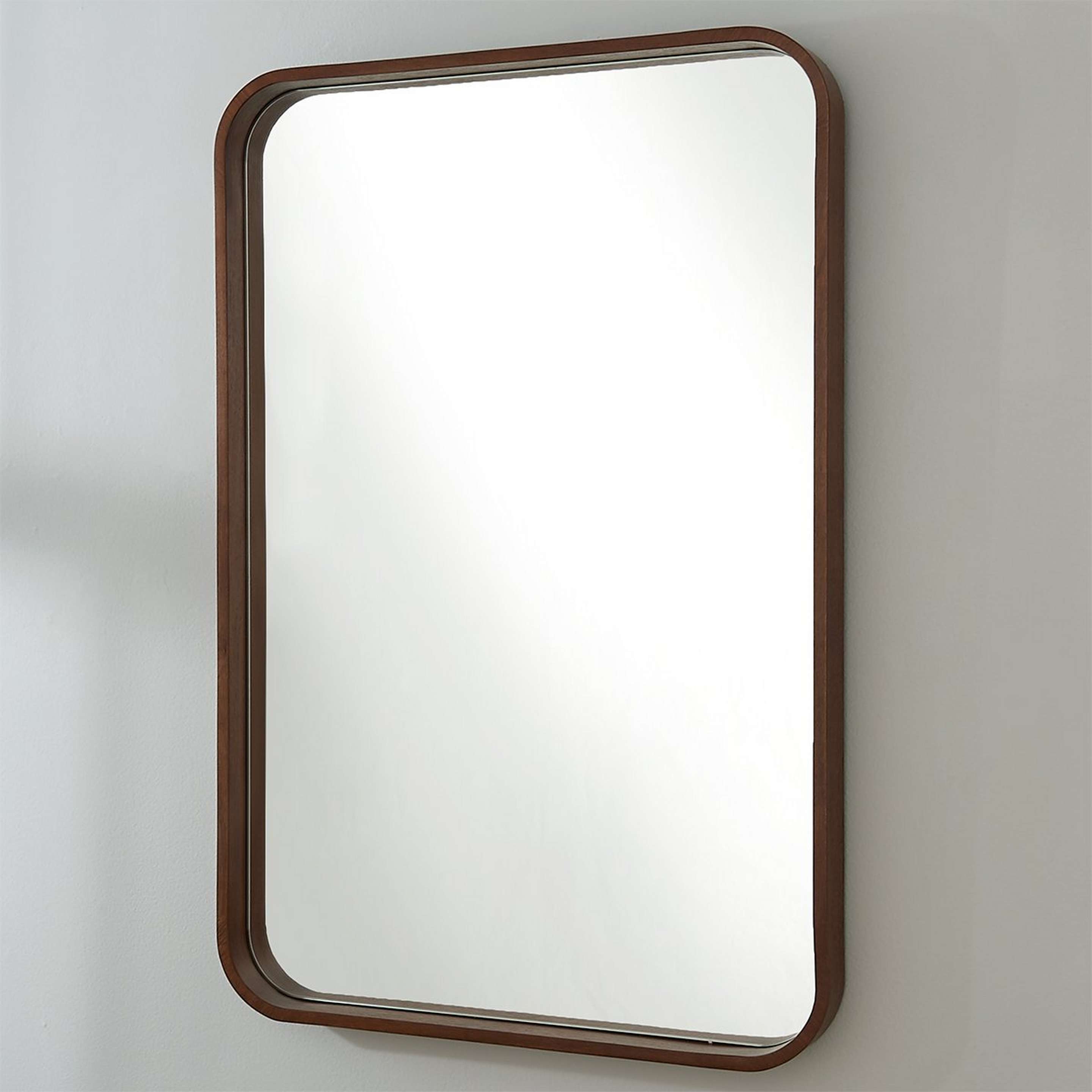 A Brooks Walnut Wood Mirror with Walnut Wood color