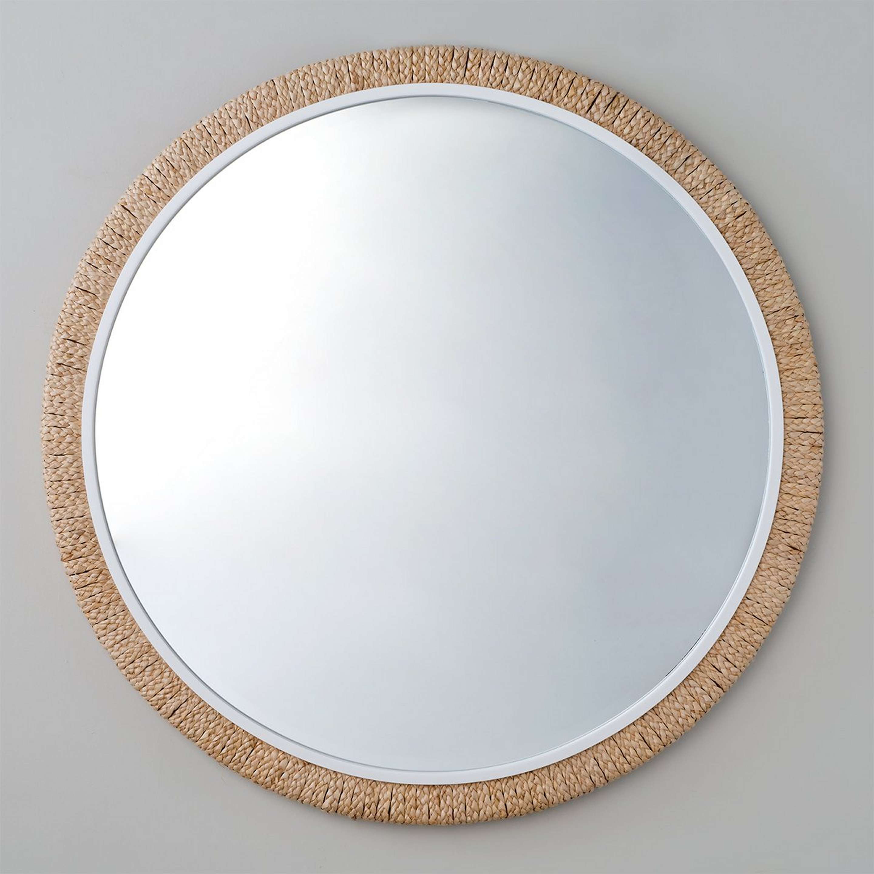 A Piper Mirror with Banana Leaf / White color