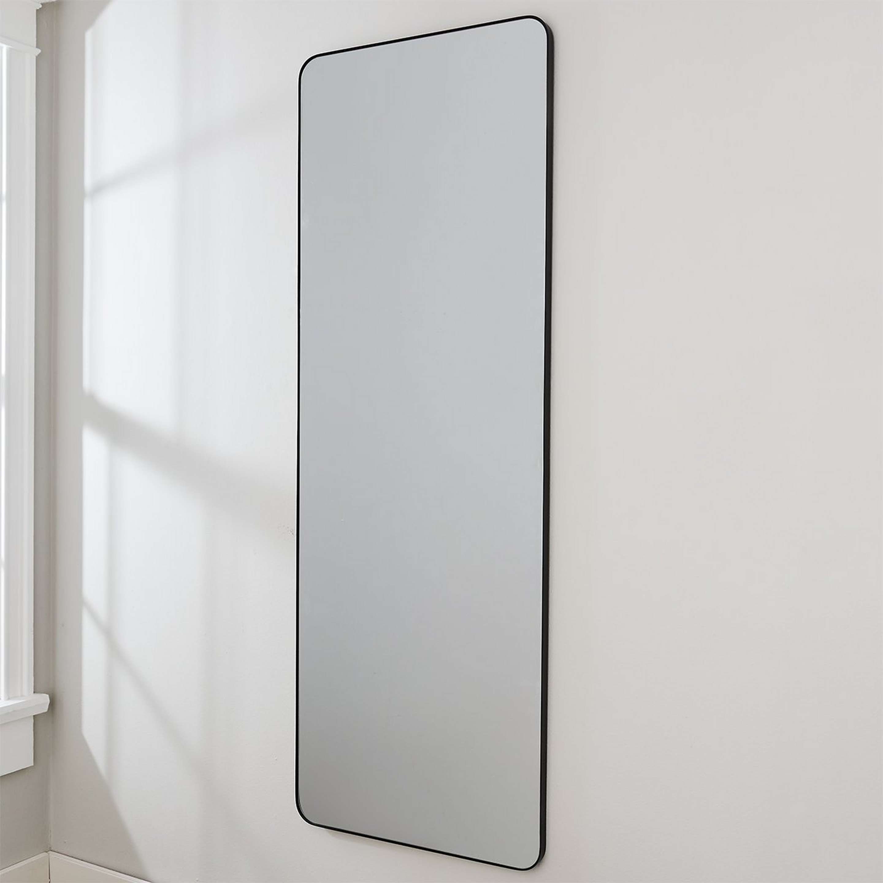 A Refreshingly Rectangular Floor Mirror with Black color