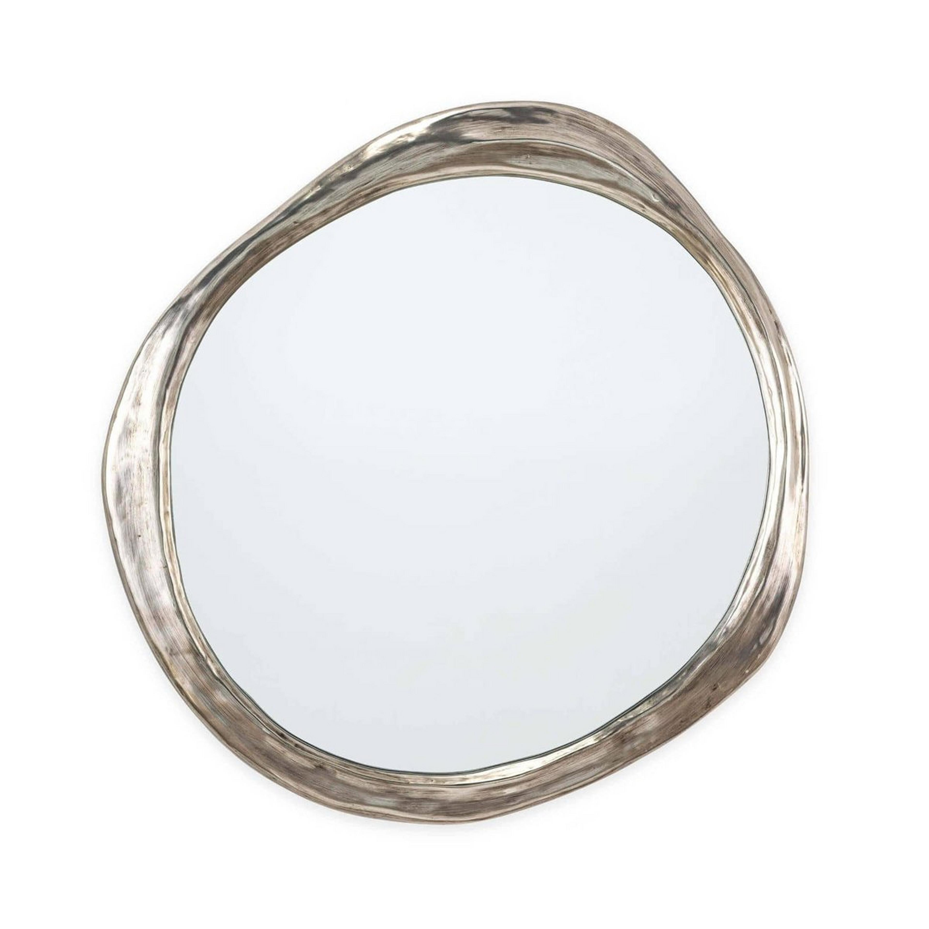 A Emblem Mirror with Champagne Silver color