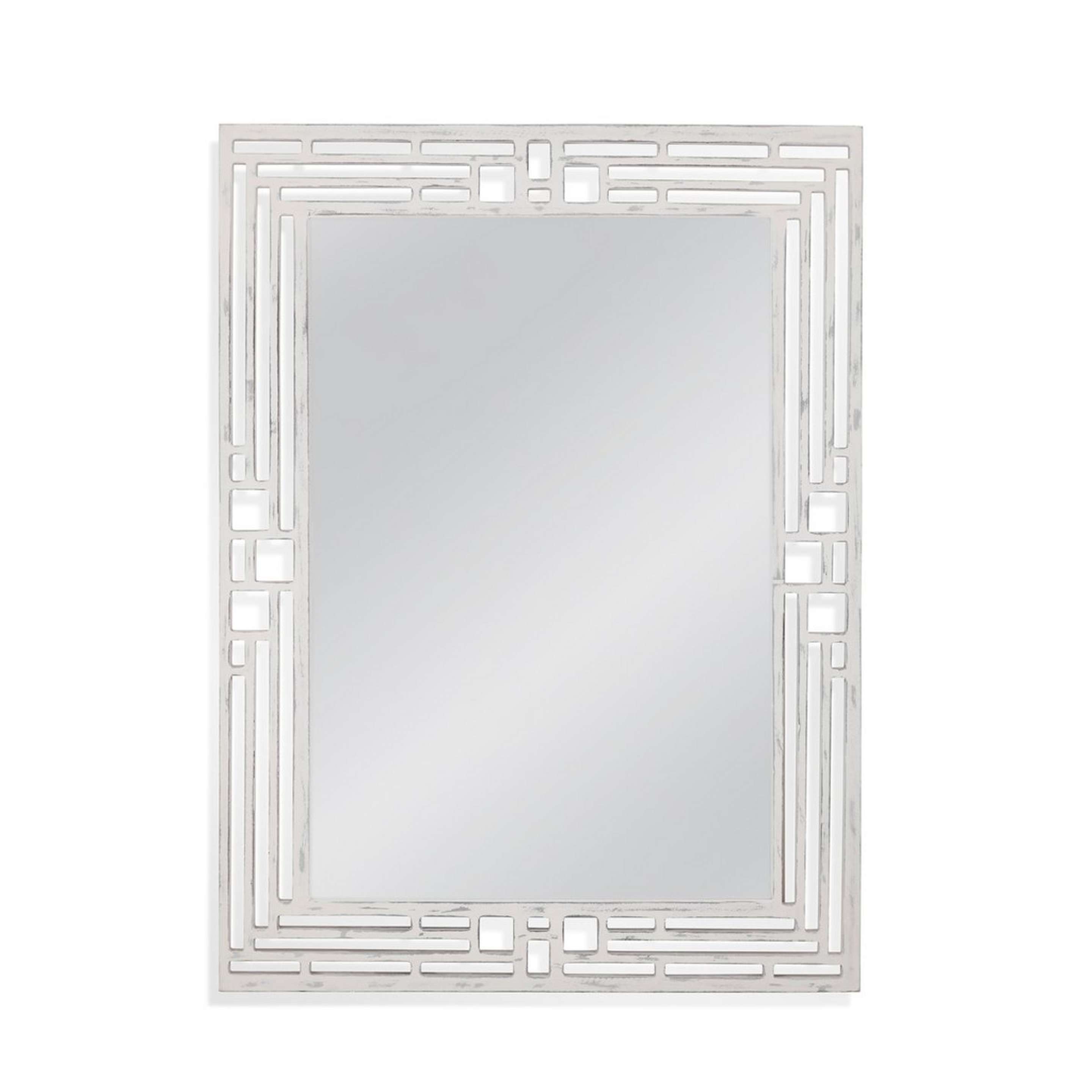 A Labyrinth Mirror with White / Weathered color