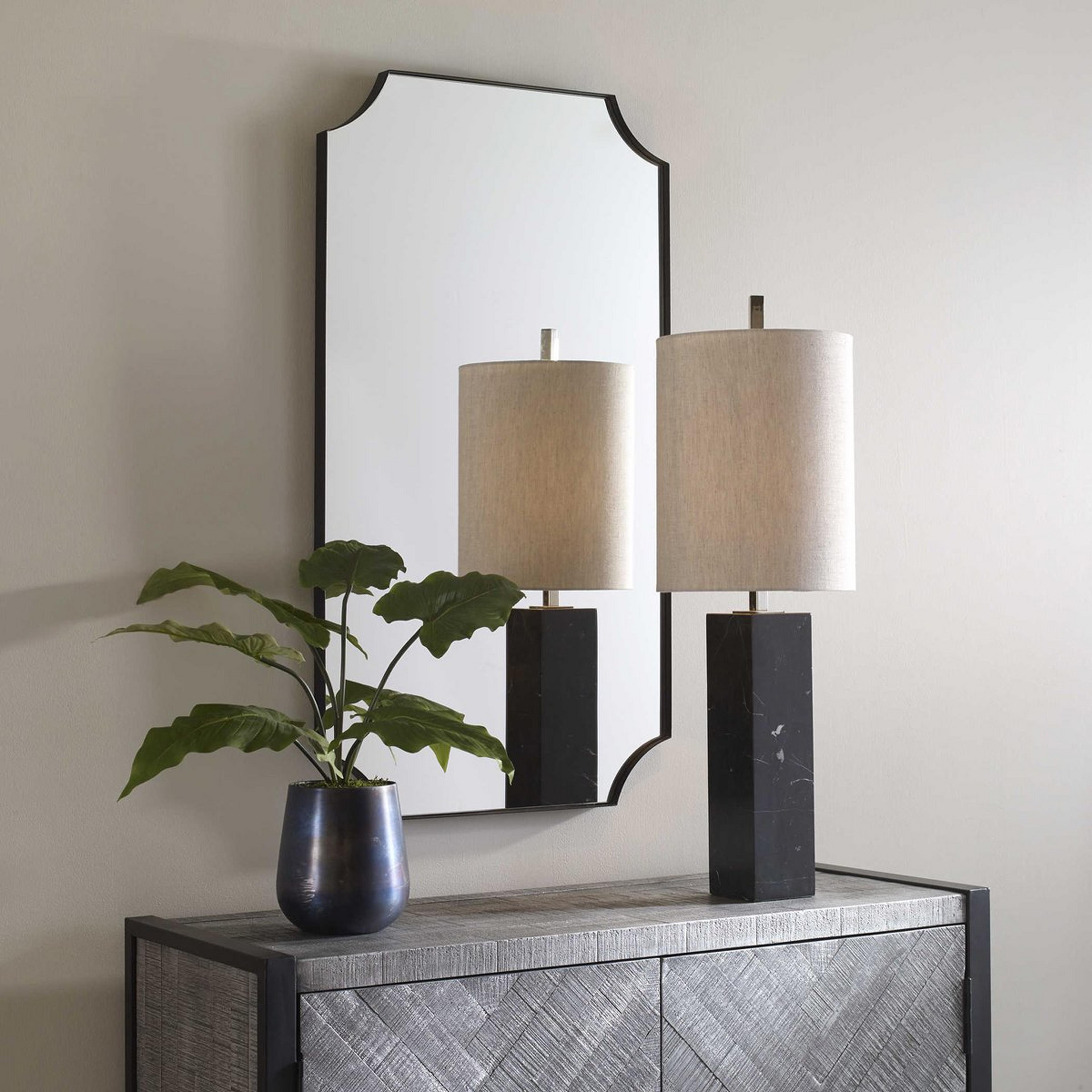 A Emanuelson Mirror with Black  color