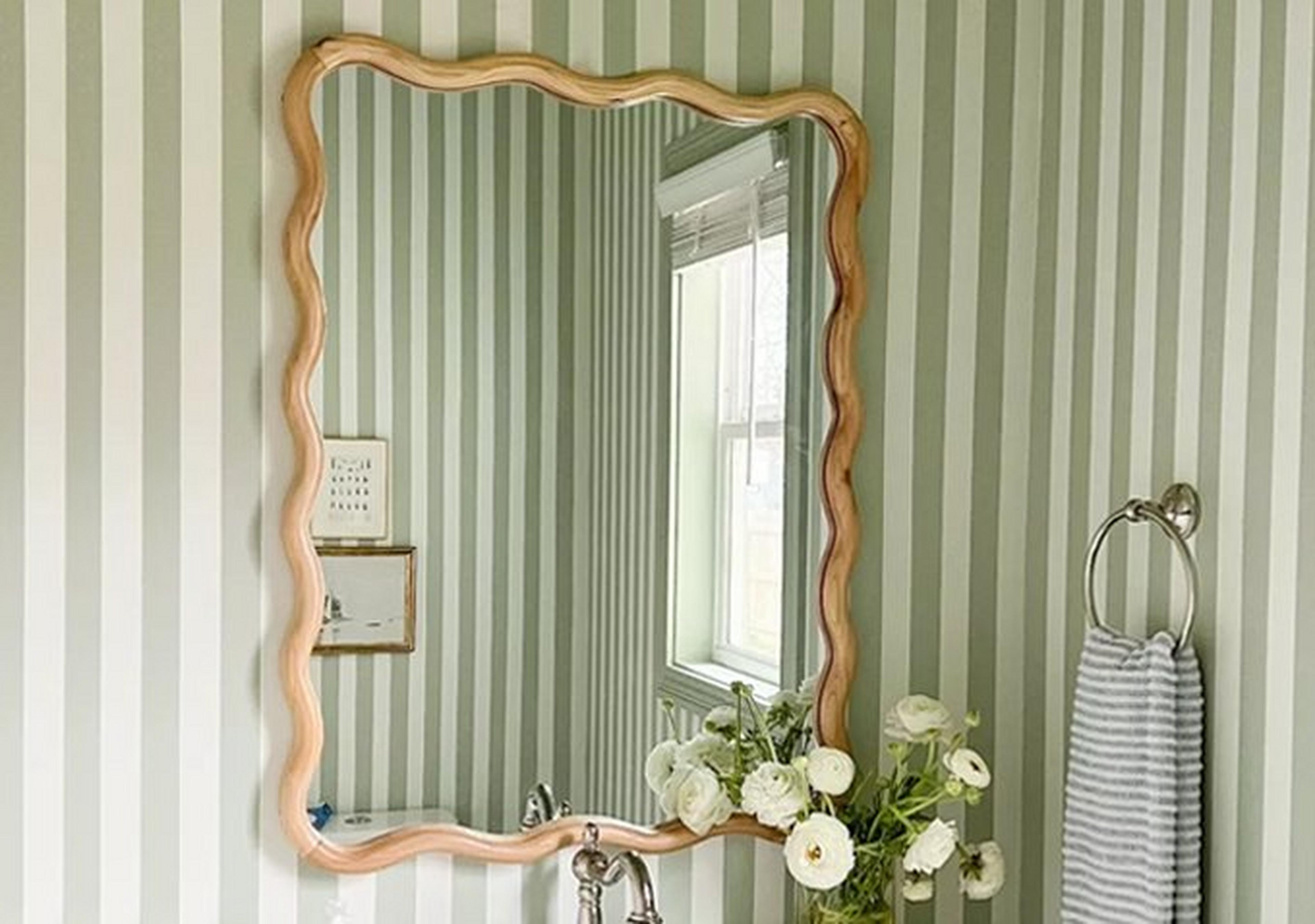 Natural Wood Olsen Squiggly Mirror