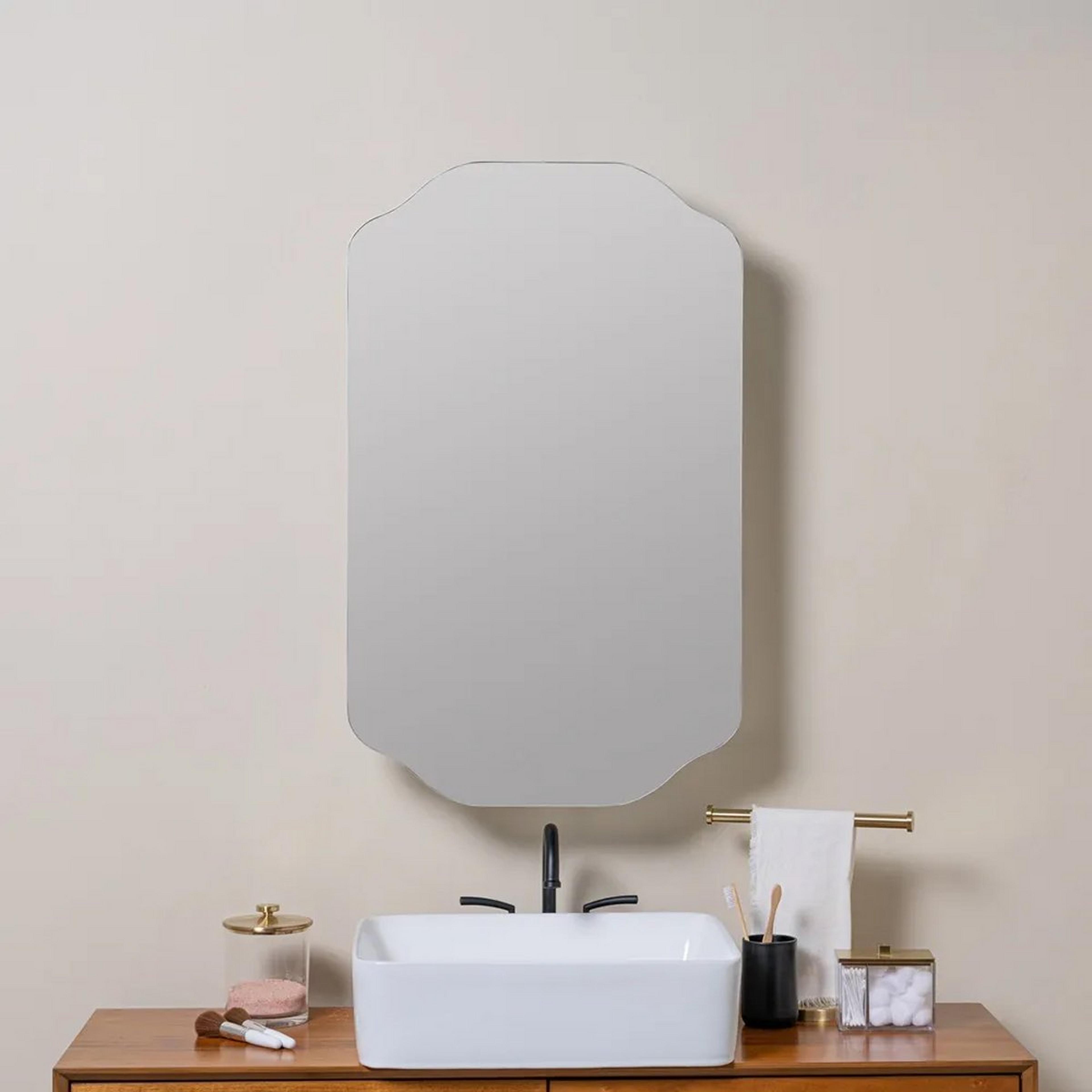 A Ciaran Medicine Cabinet Mirror with Silver color