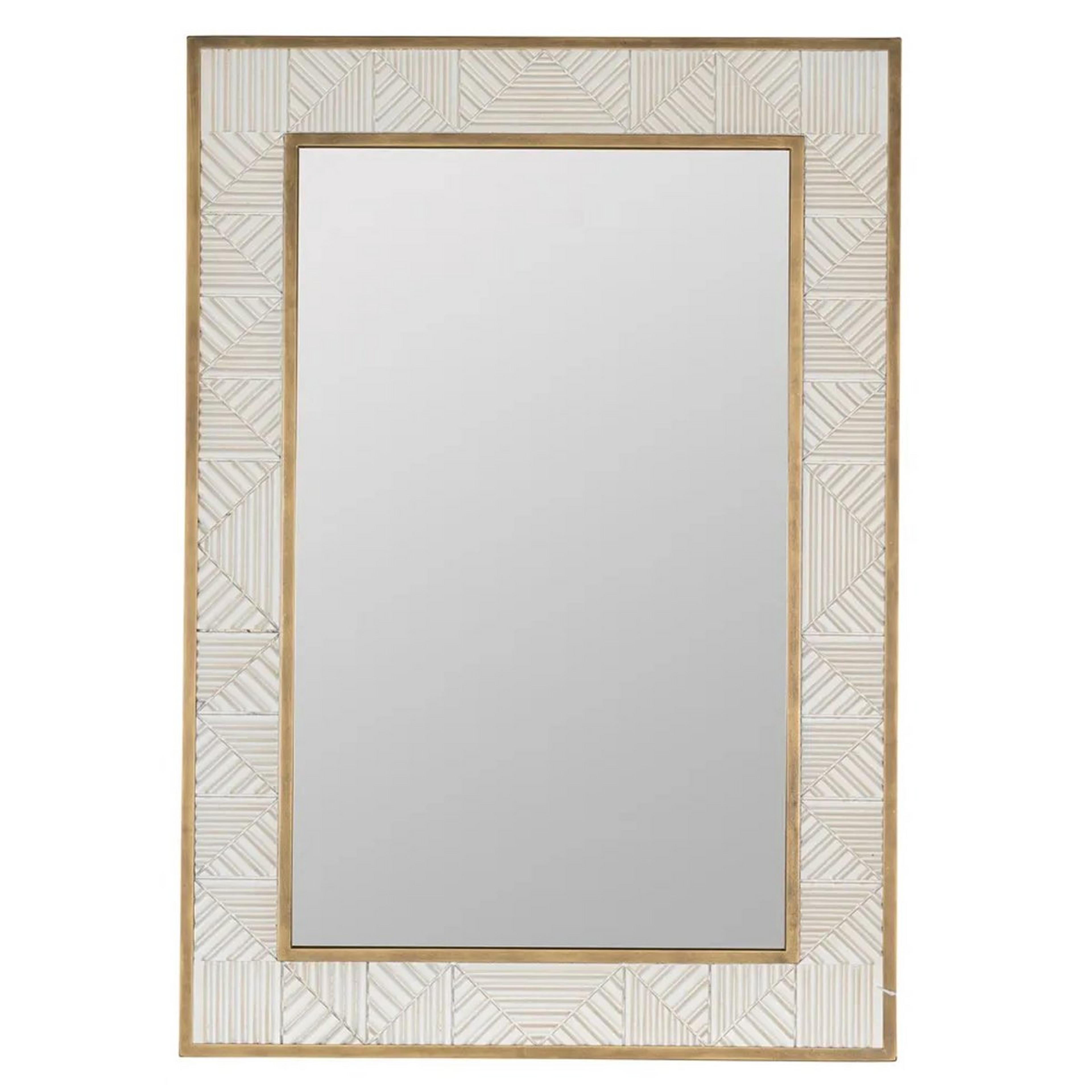 A Waylen Mirror with Gold / White  color