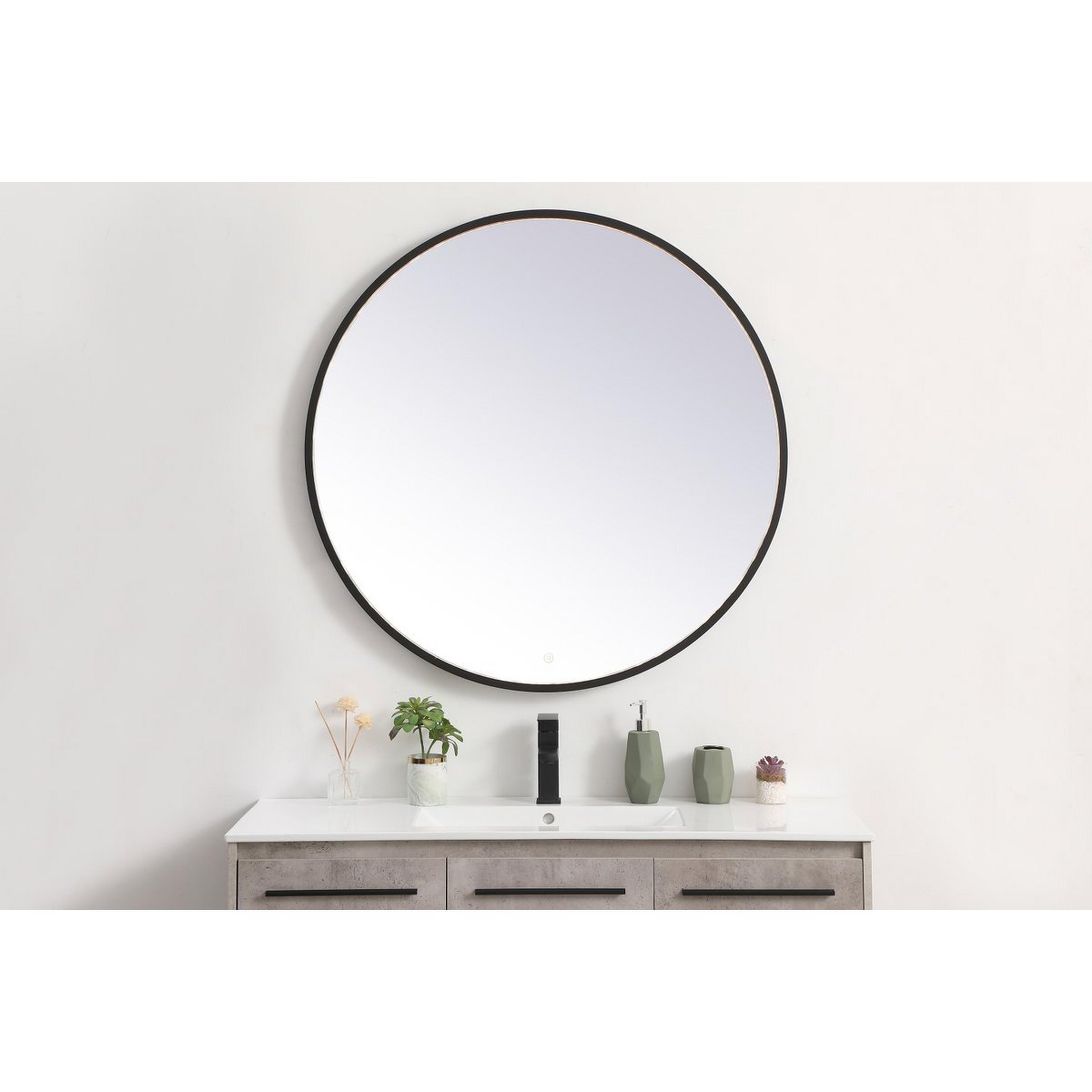 A Moonlight LED Mirror - 39" with Black color