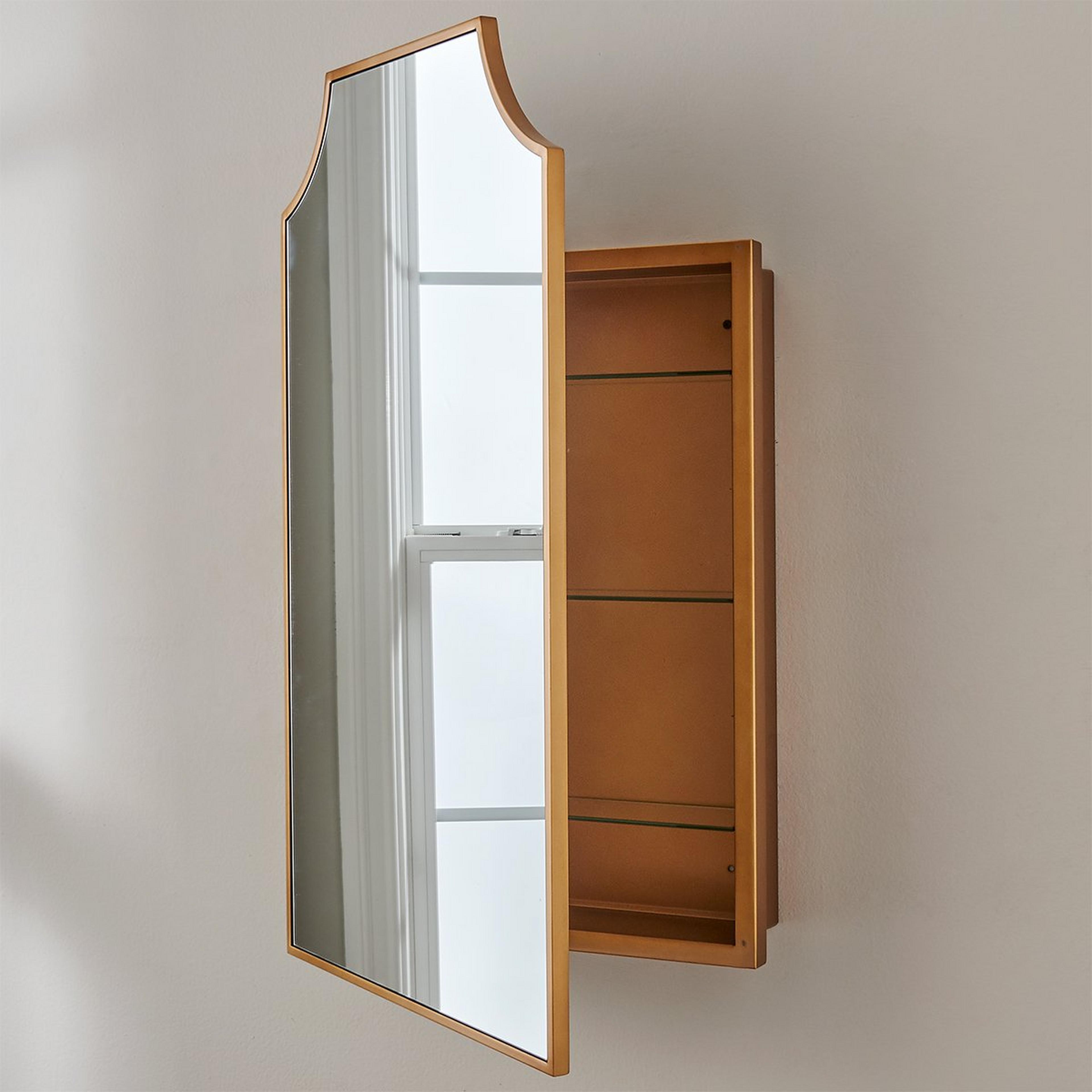 A Sylvayn Medicine Cabinet Mirror with Gold  color
