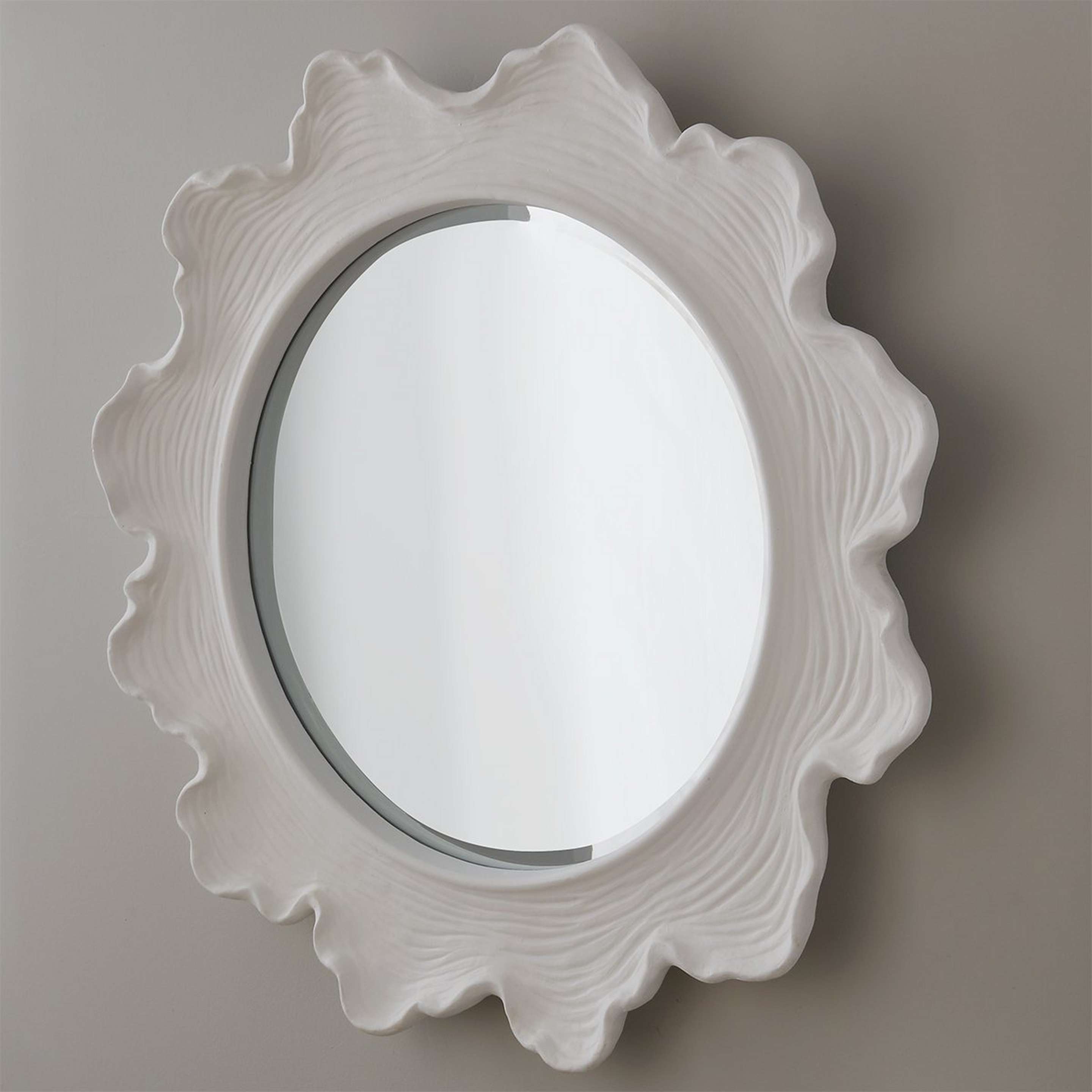 A Coral Curve Mirror - Round with Matte White color