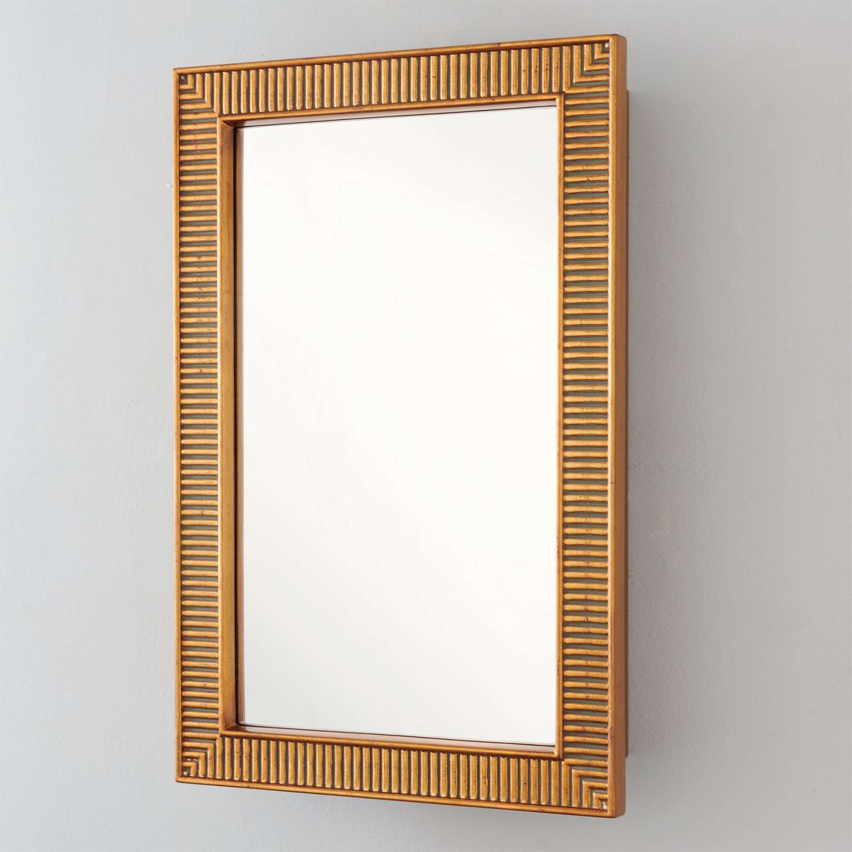 A Mina Medicine Cabinet Mirror with Antique Gold color