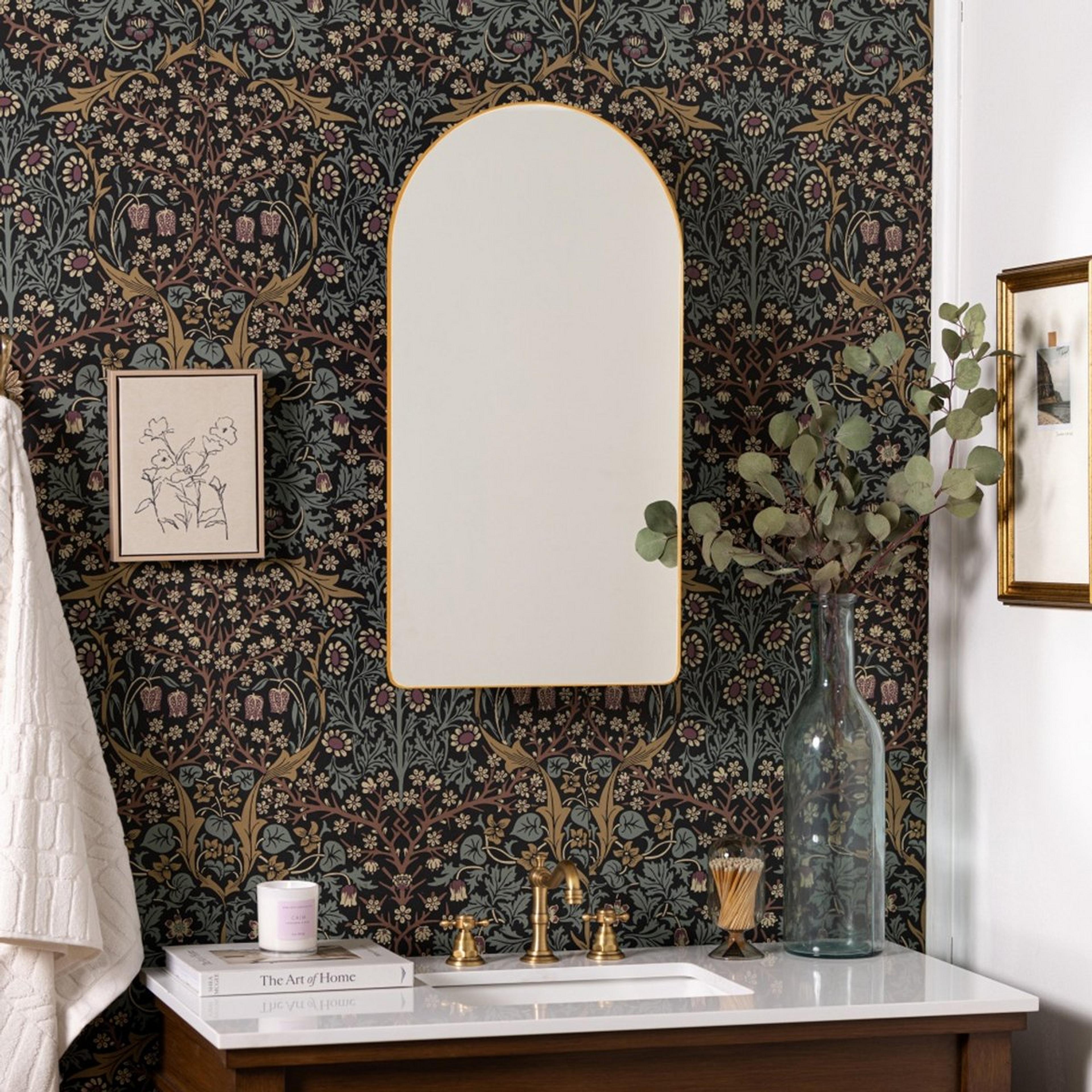 A Ianua Medicine Cabinet Mirror with Gold color