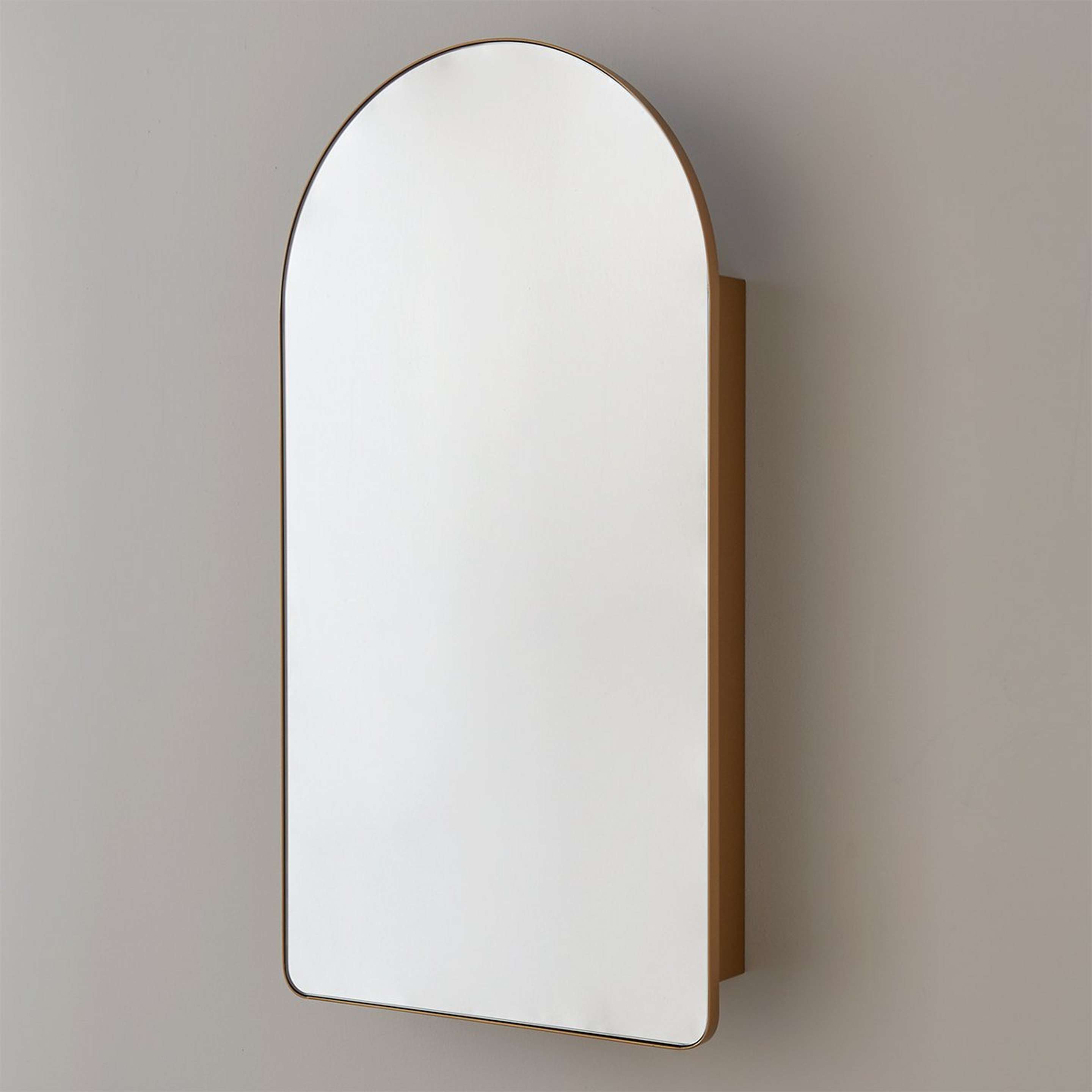 A Ianua Medicine Cabinet Mirror with Gold color