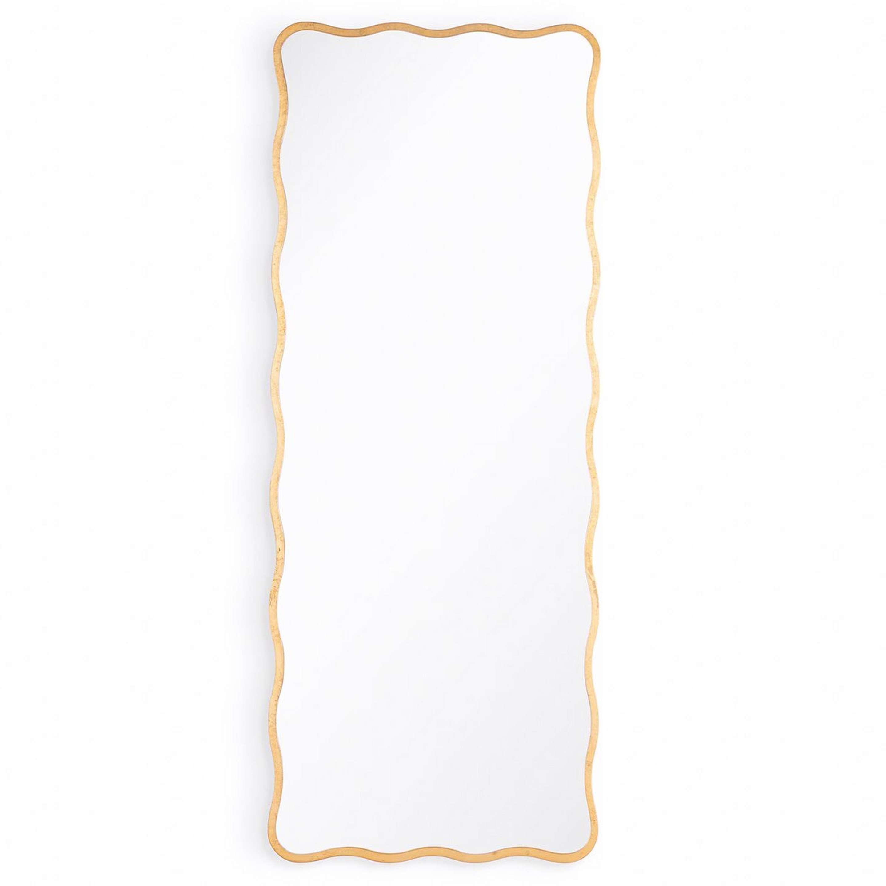 A Rectangular Gilded Scallop Mirror - Tall with Golf Leaf color