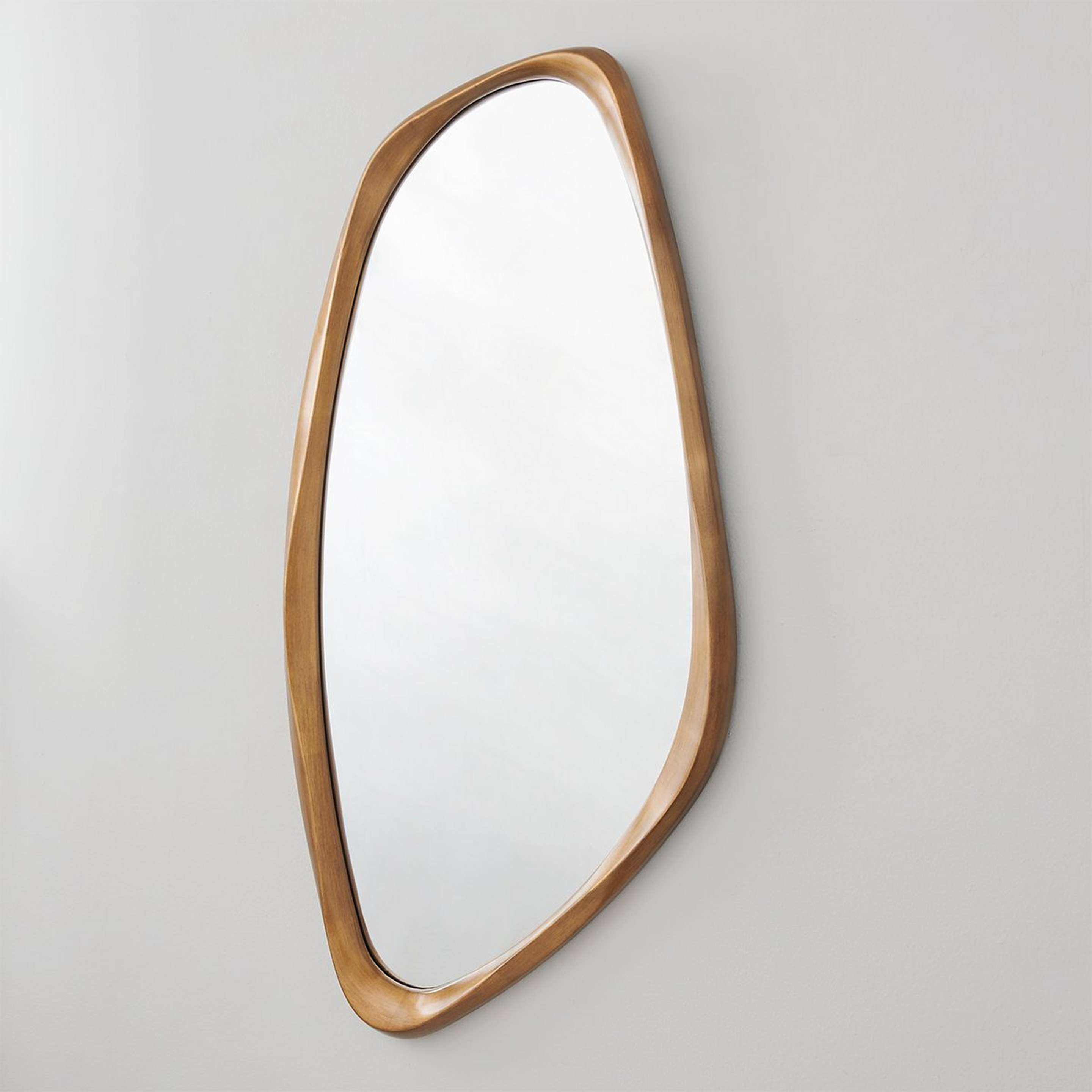 A Pebble Mirror with Gold color