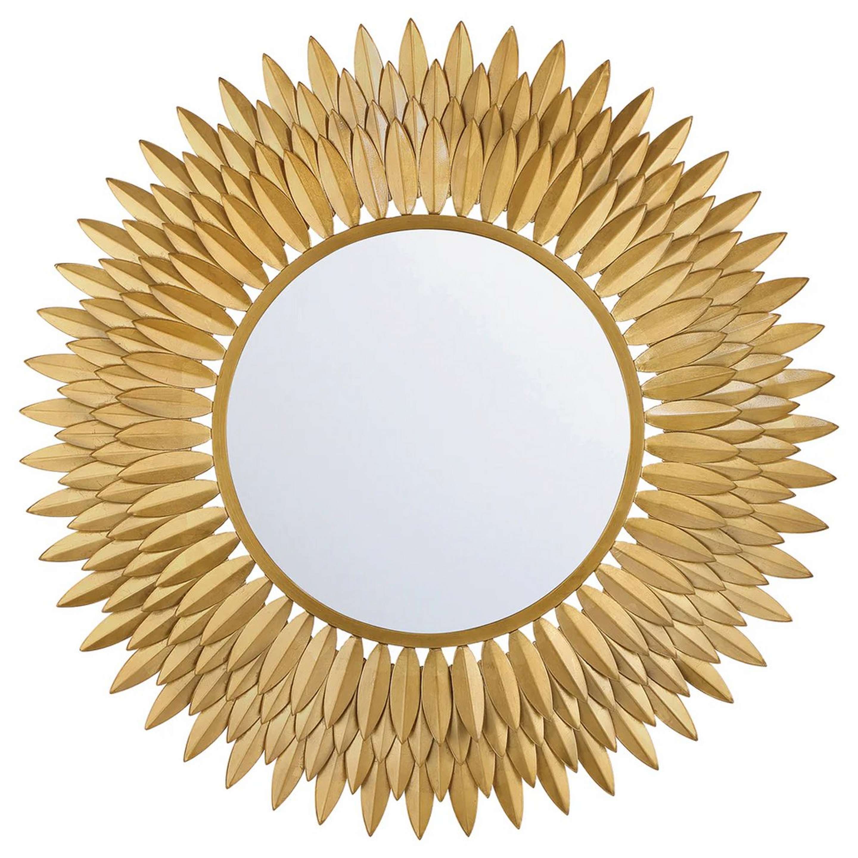 A Olive Leaf Mirror - 30" with Antique Gold color