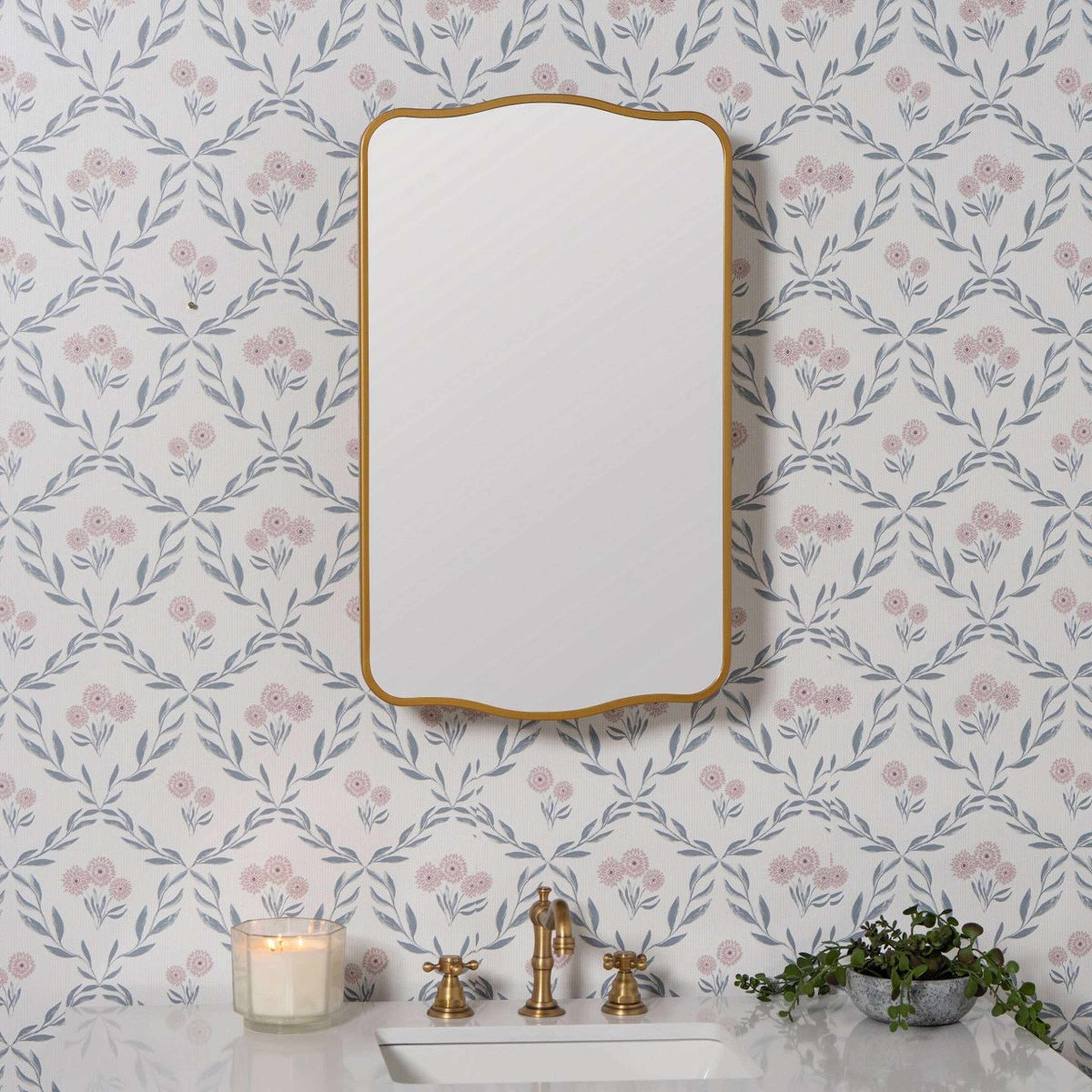 A Littleton Medicine Cabinet Mirror with Gold color
