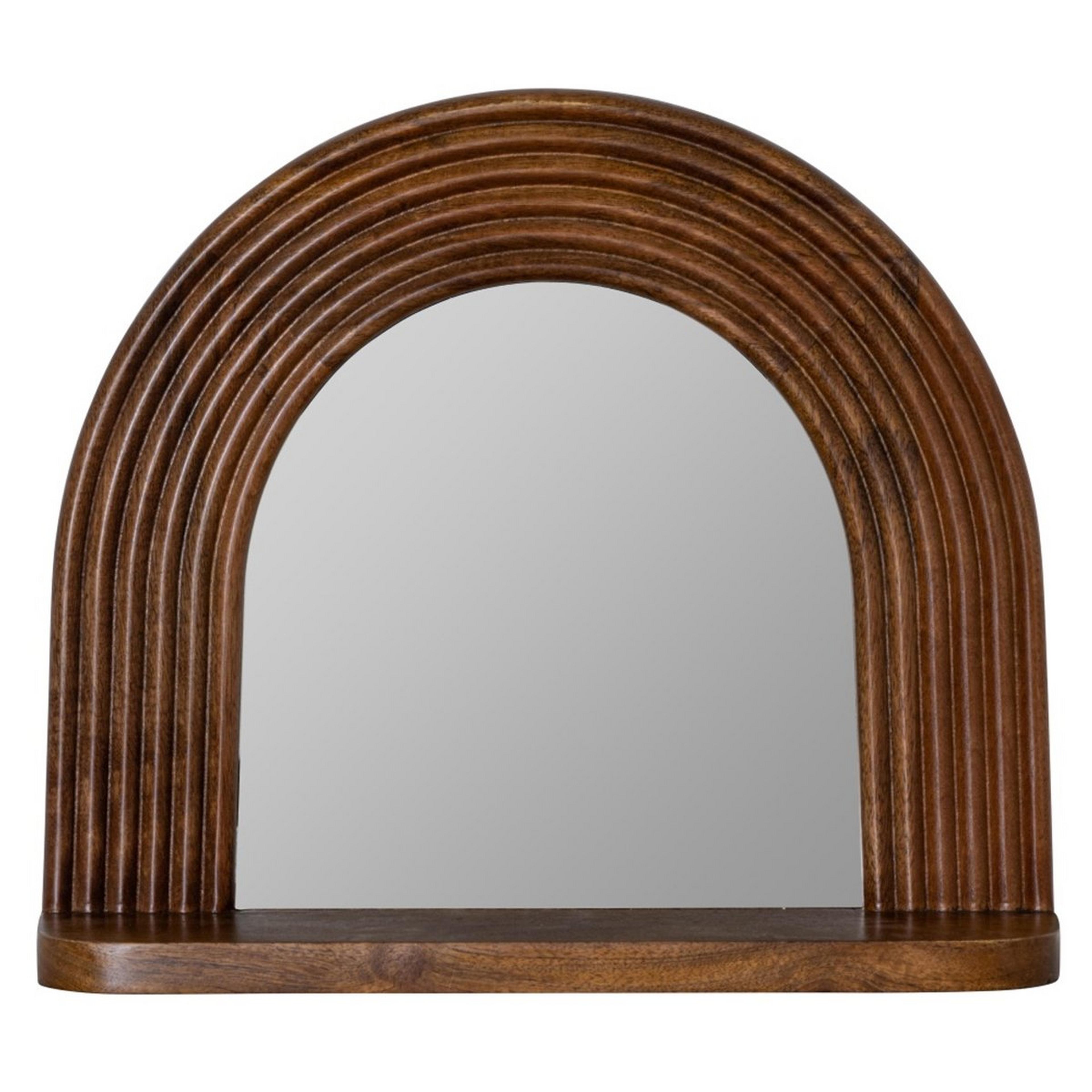 A Willowbrook Mirror with Shelf with Dark Stained Mango Wood color