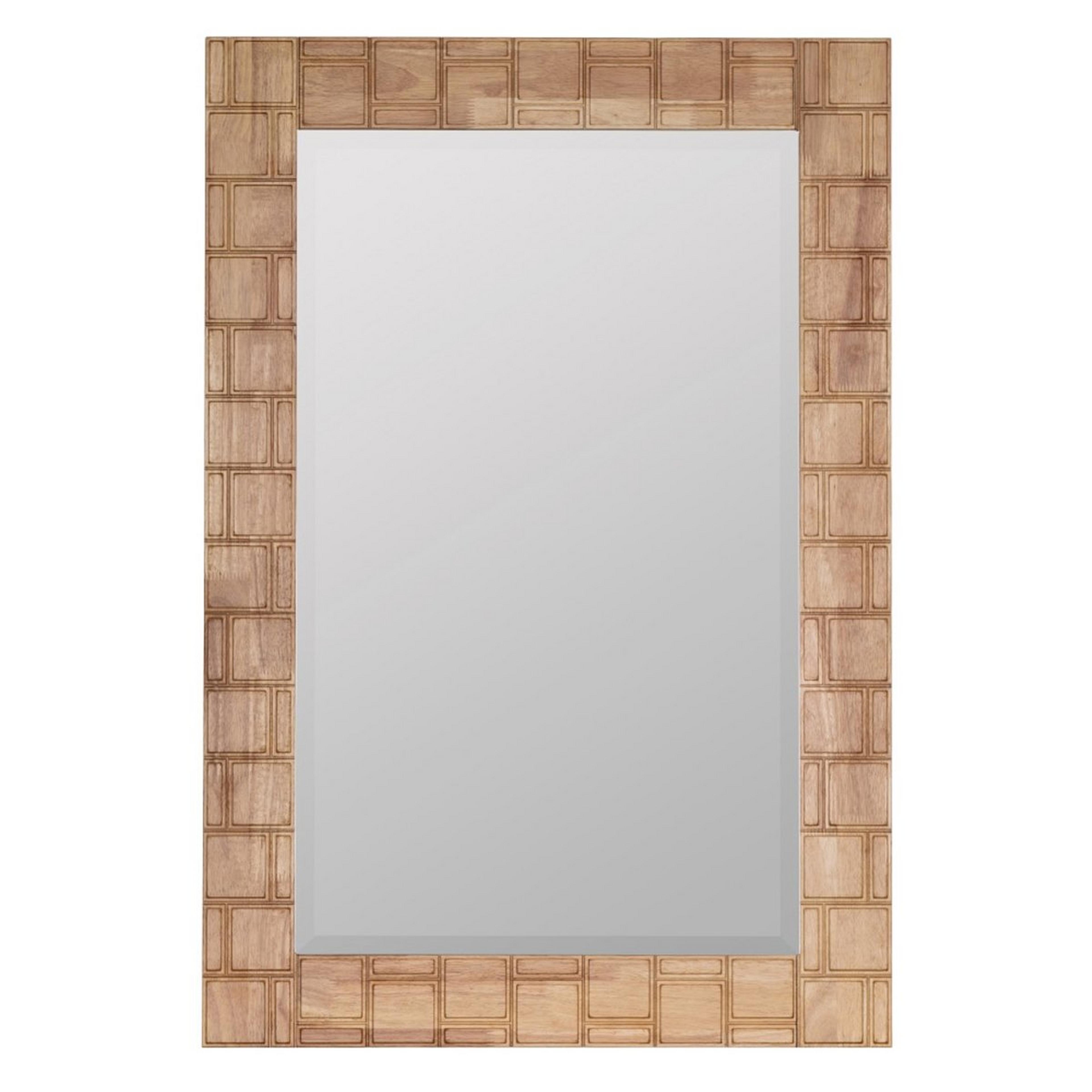 A Karystos Mirror with Natural Wood color