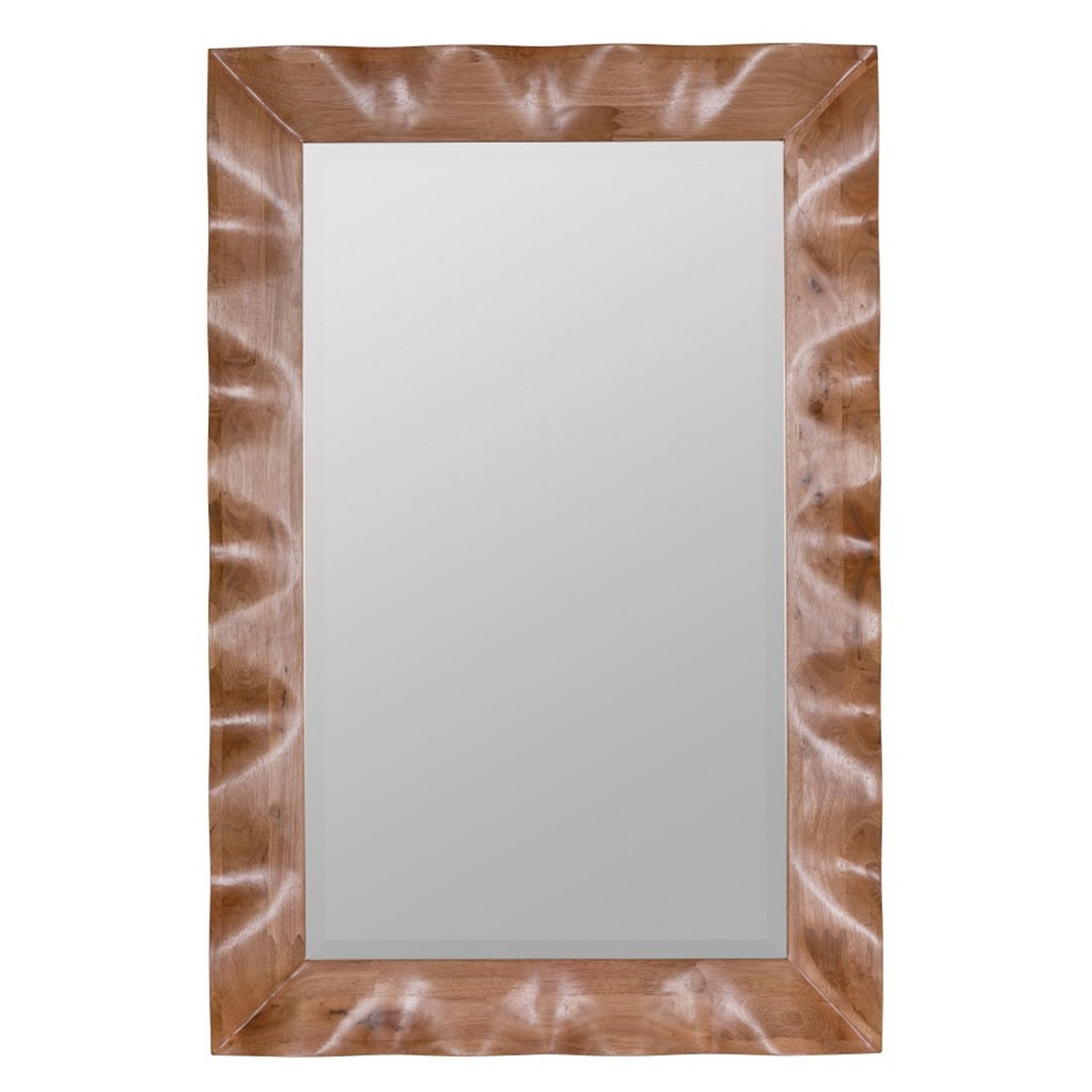 A Reizo Mirror with Natural Tropical Hardwood color