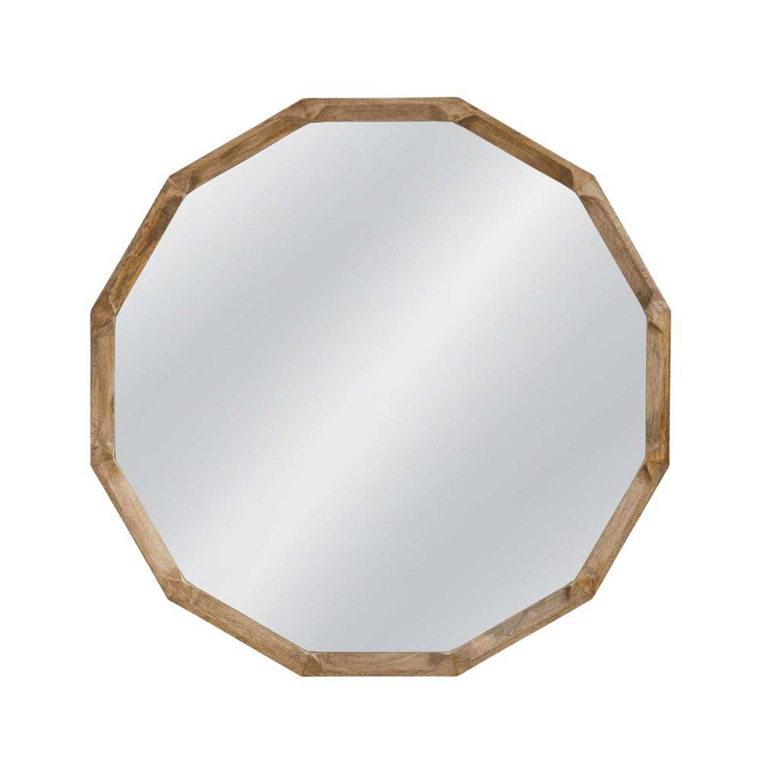A Tangential Mirror with Natural Wood color
