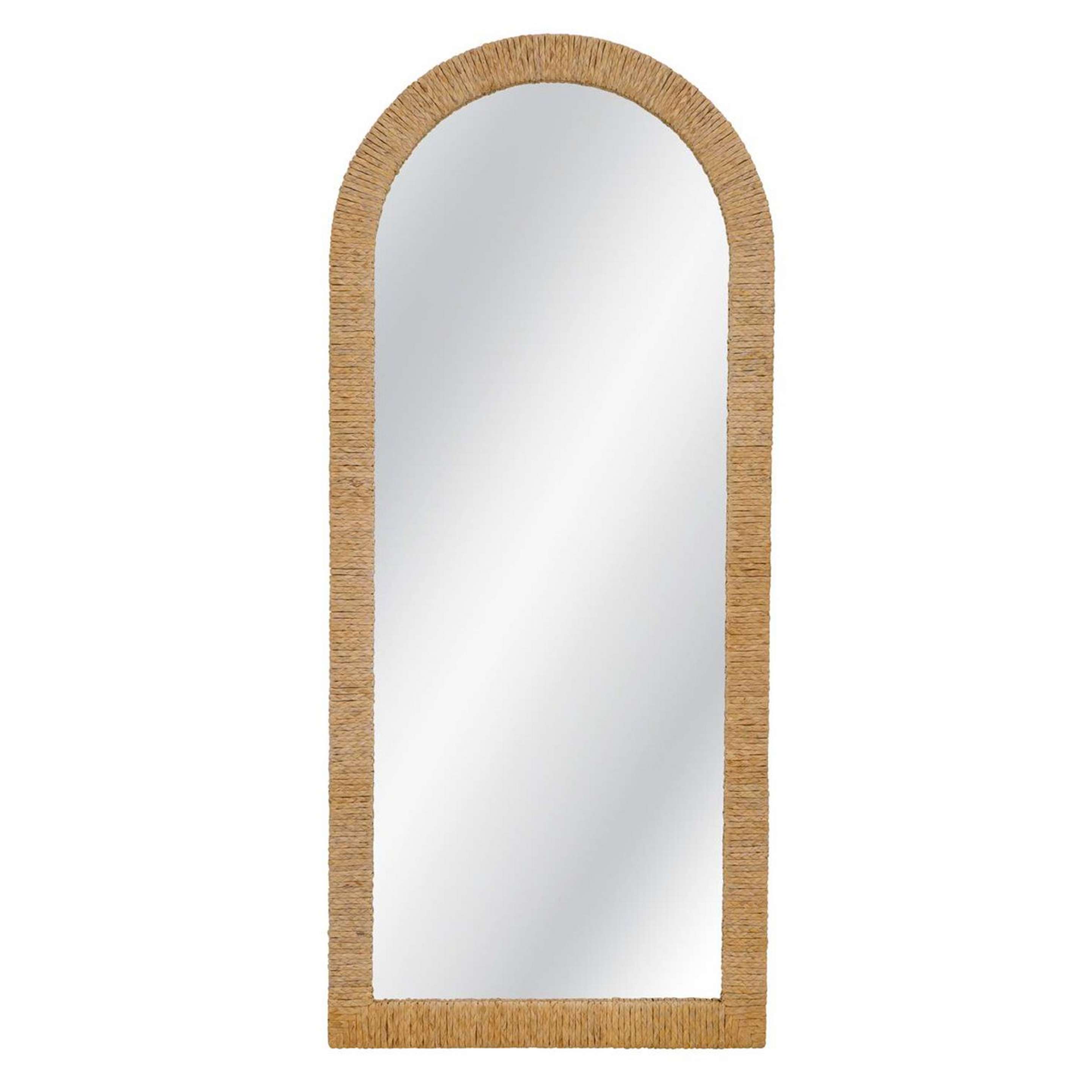 A Ambivert Floor Mirror with Natural Sea Grass Rope color