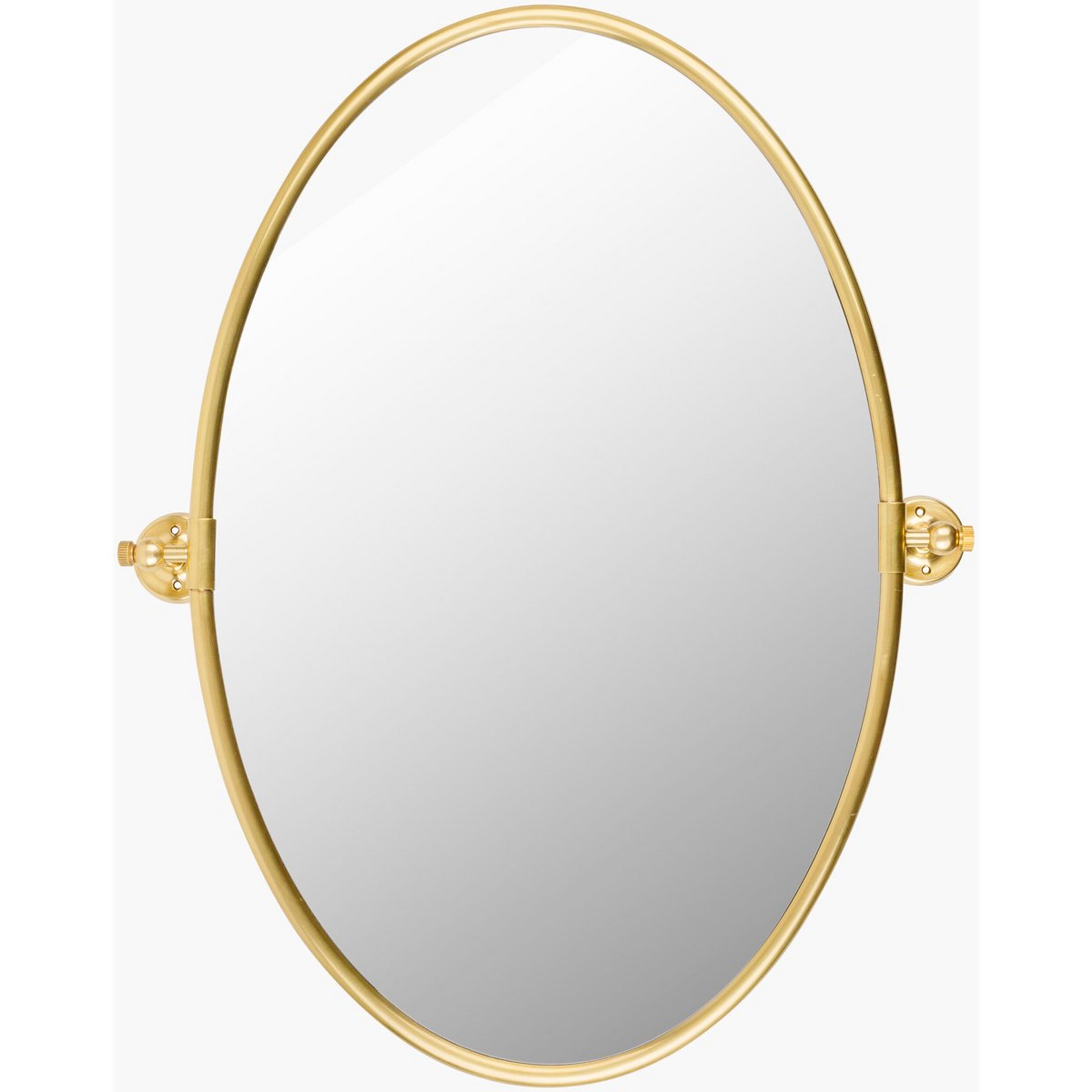 A Mooreland Oval Tilt Mirror with Brass color