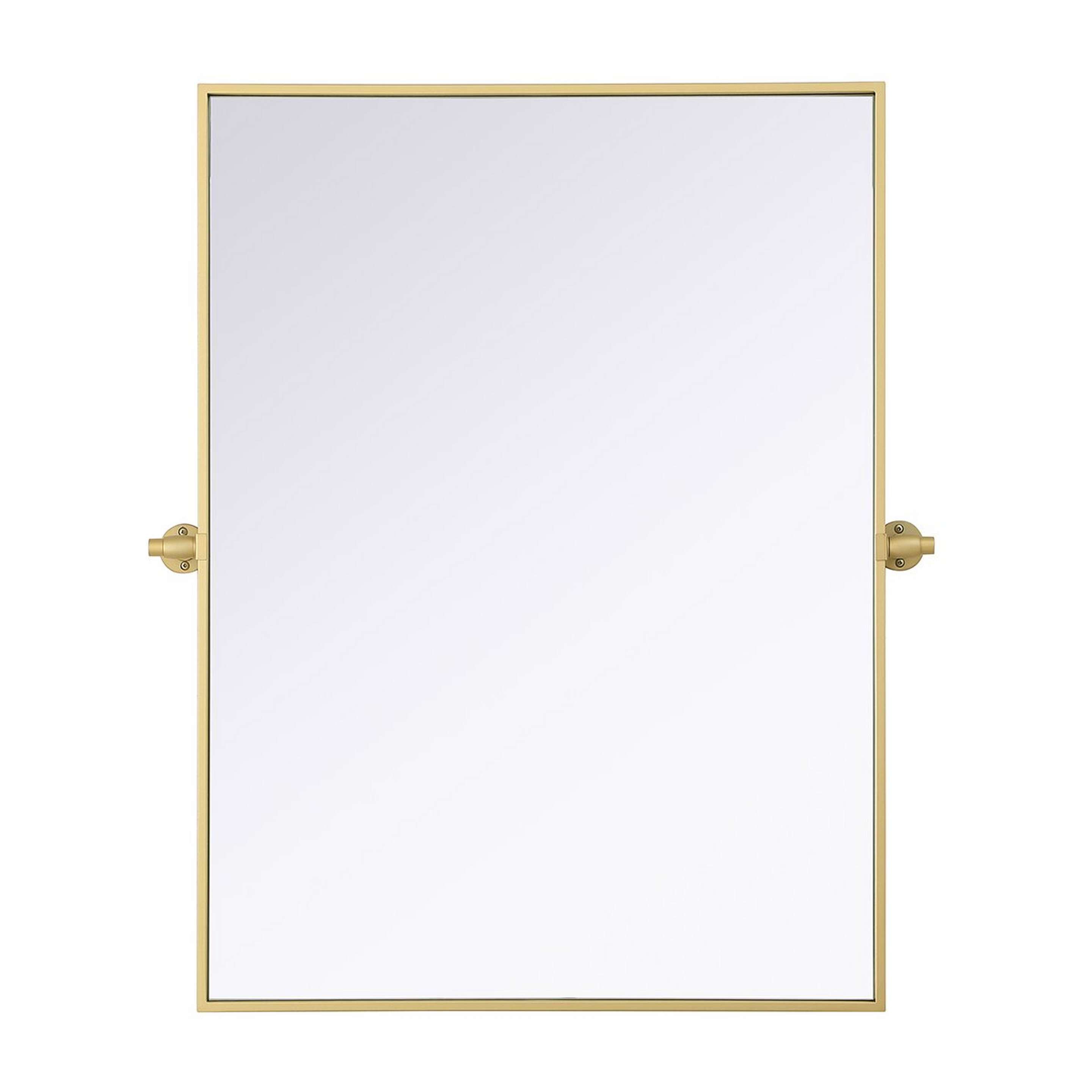 A Heathfield Tilt Mirror - Large with Brass color