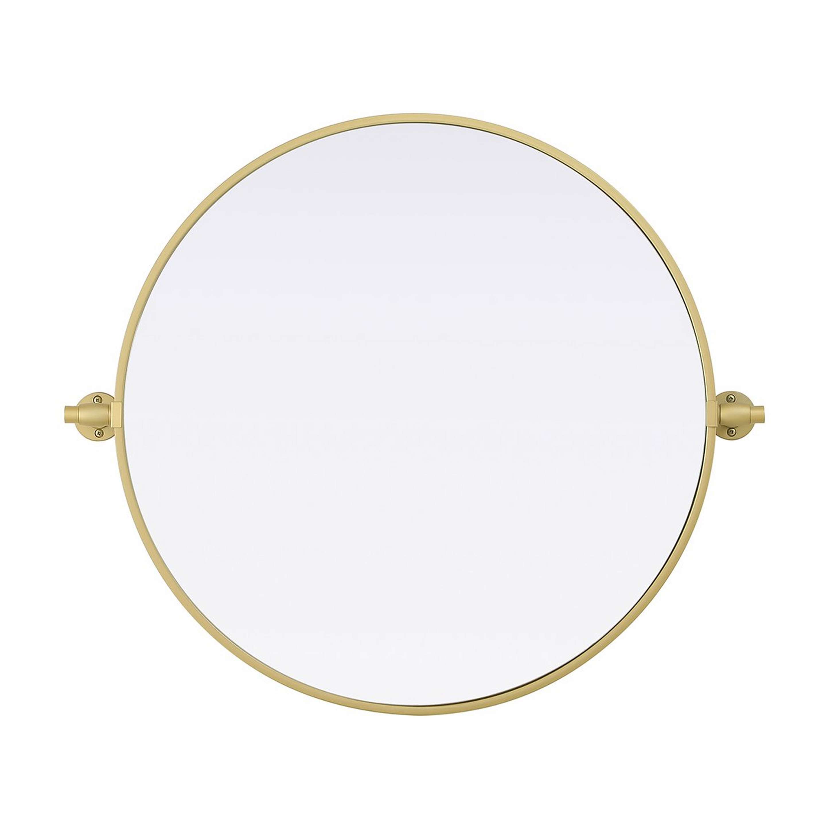 A Heathfield Round Tilt Mirror - Small with Brass color