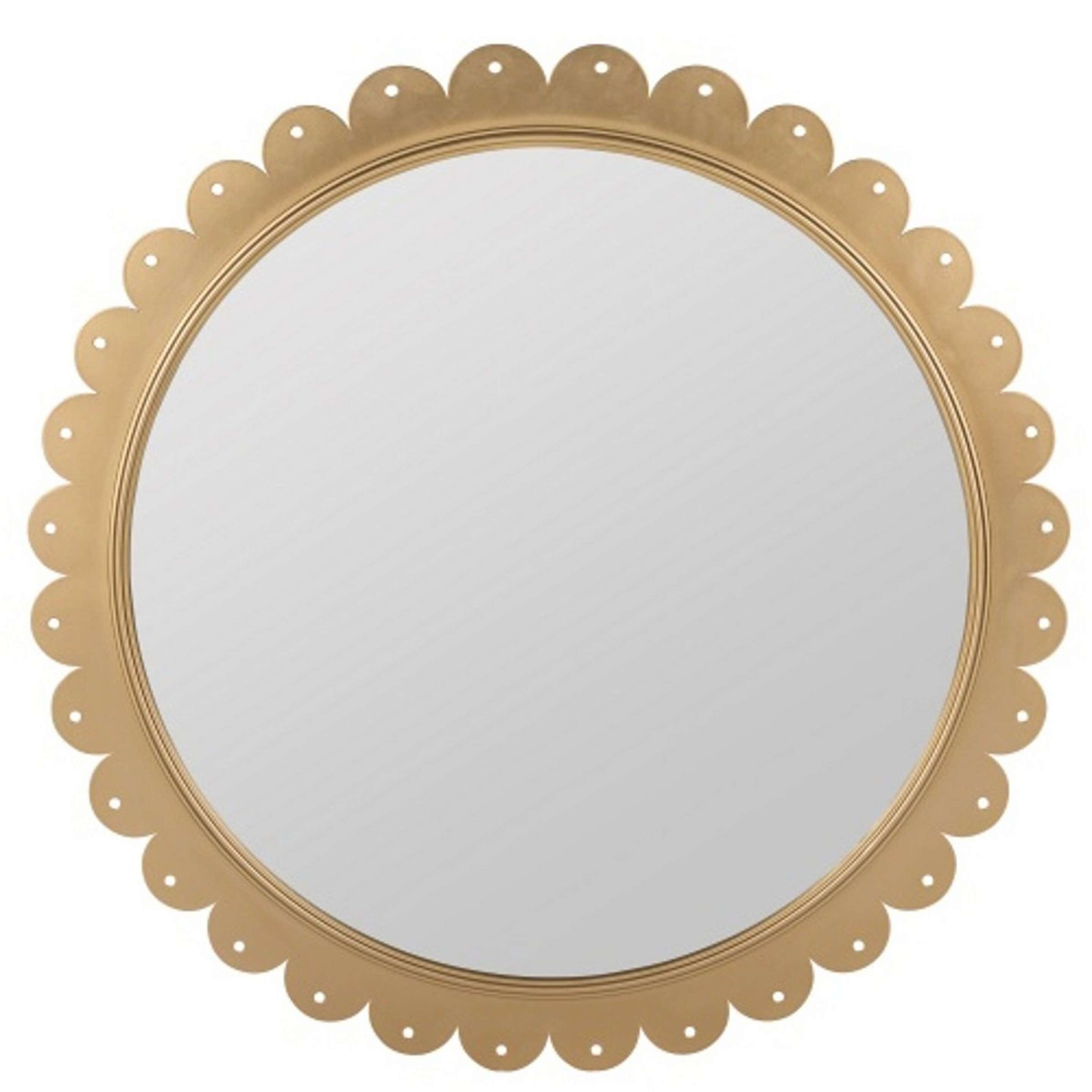 A Gallina Mirror with Polished Gold color