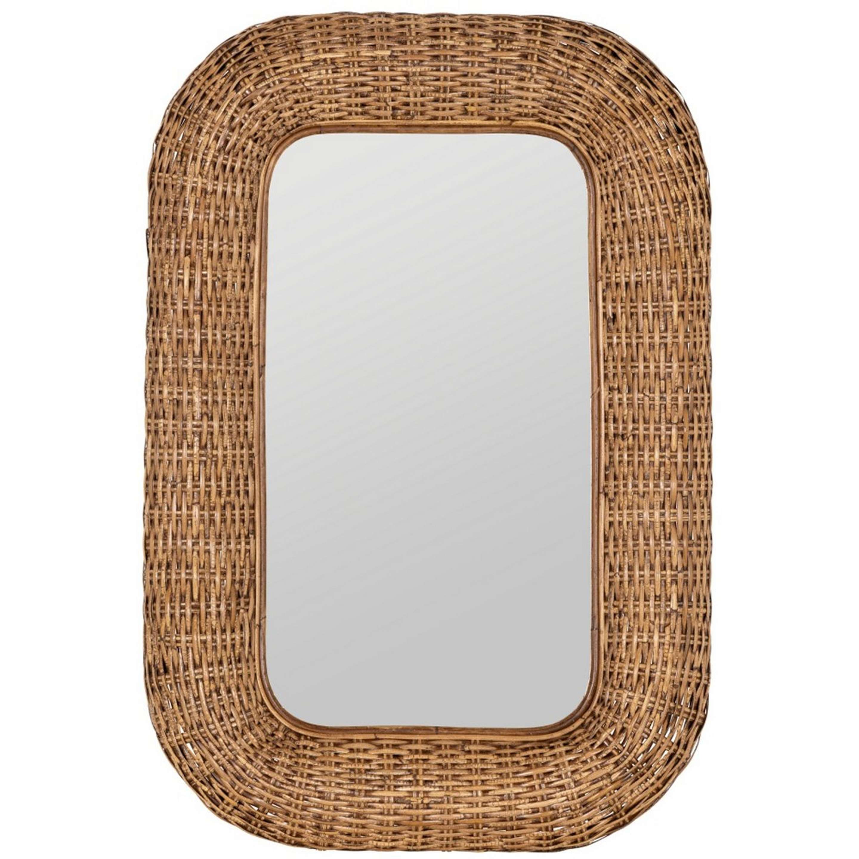 A Aludra Mirror with Rattan color