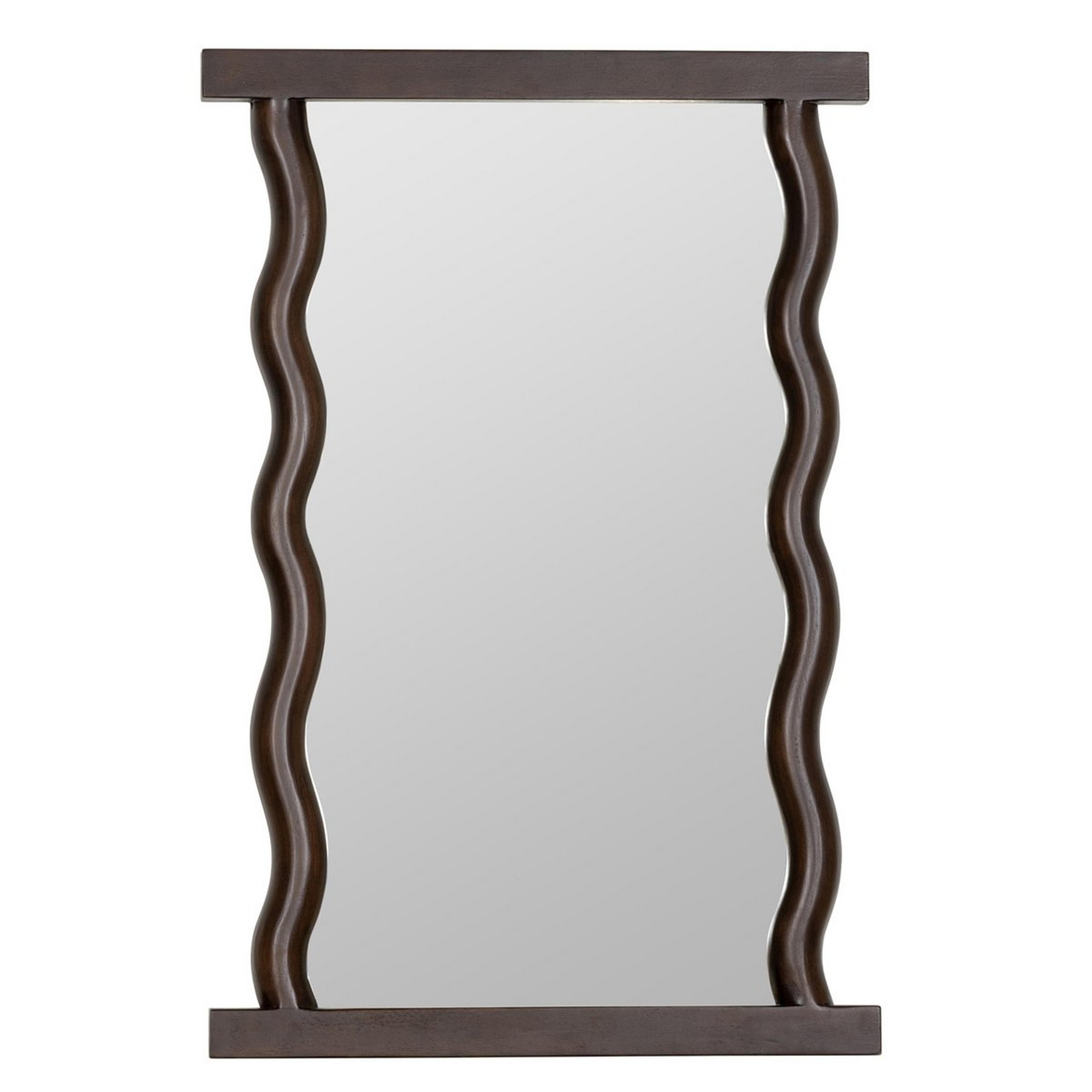 A Elio Mirror with Dark Wood color