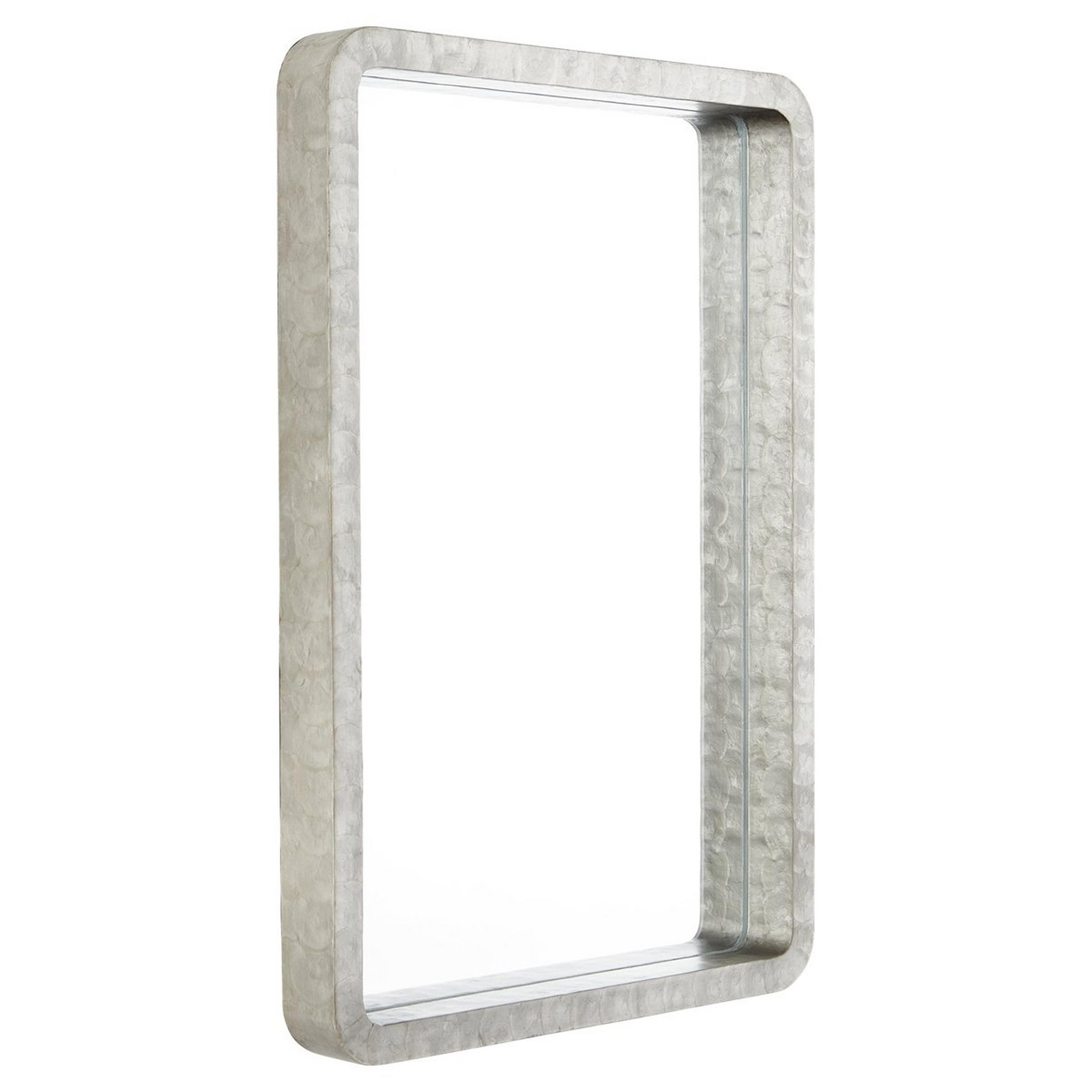 A Larissa Rectangular Mirror - Small with Taupe Capiz Shell color