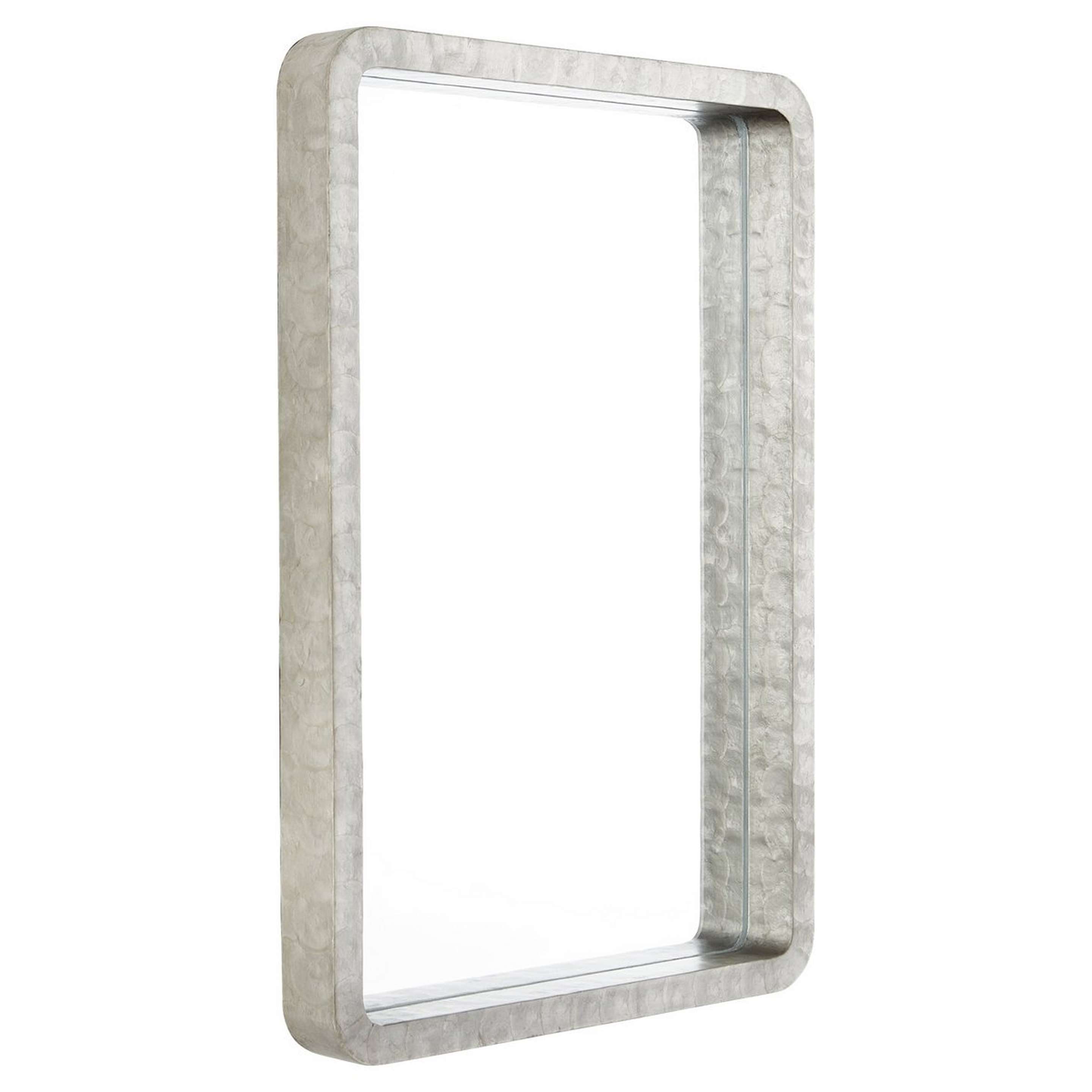 A Larissa Rectangular Mirror - Small with Taupe Capiz Shell color