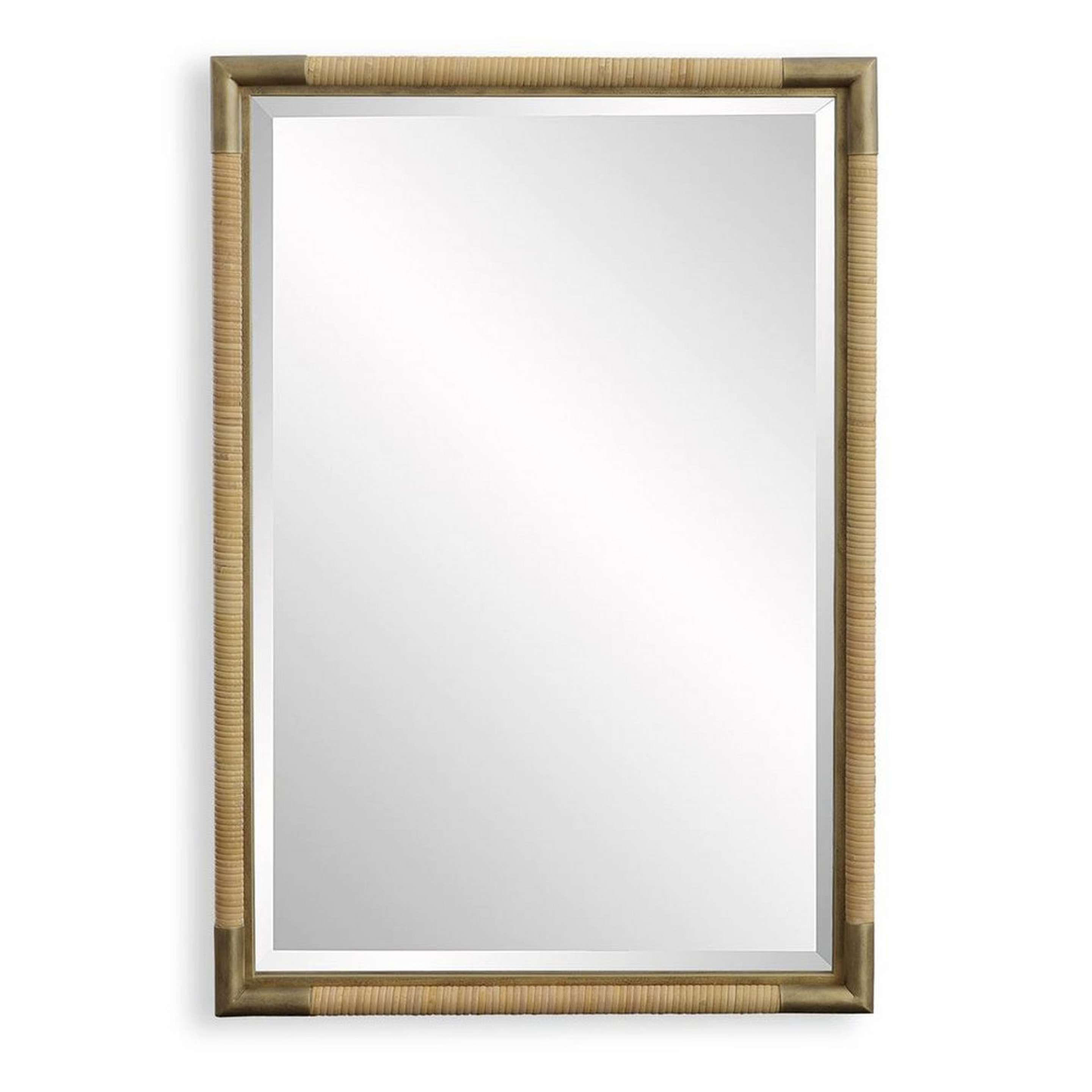 A Kinta Mirror with Natural Rattan / Antique Gold color