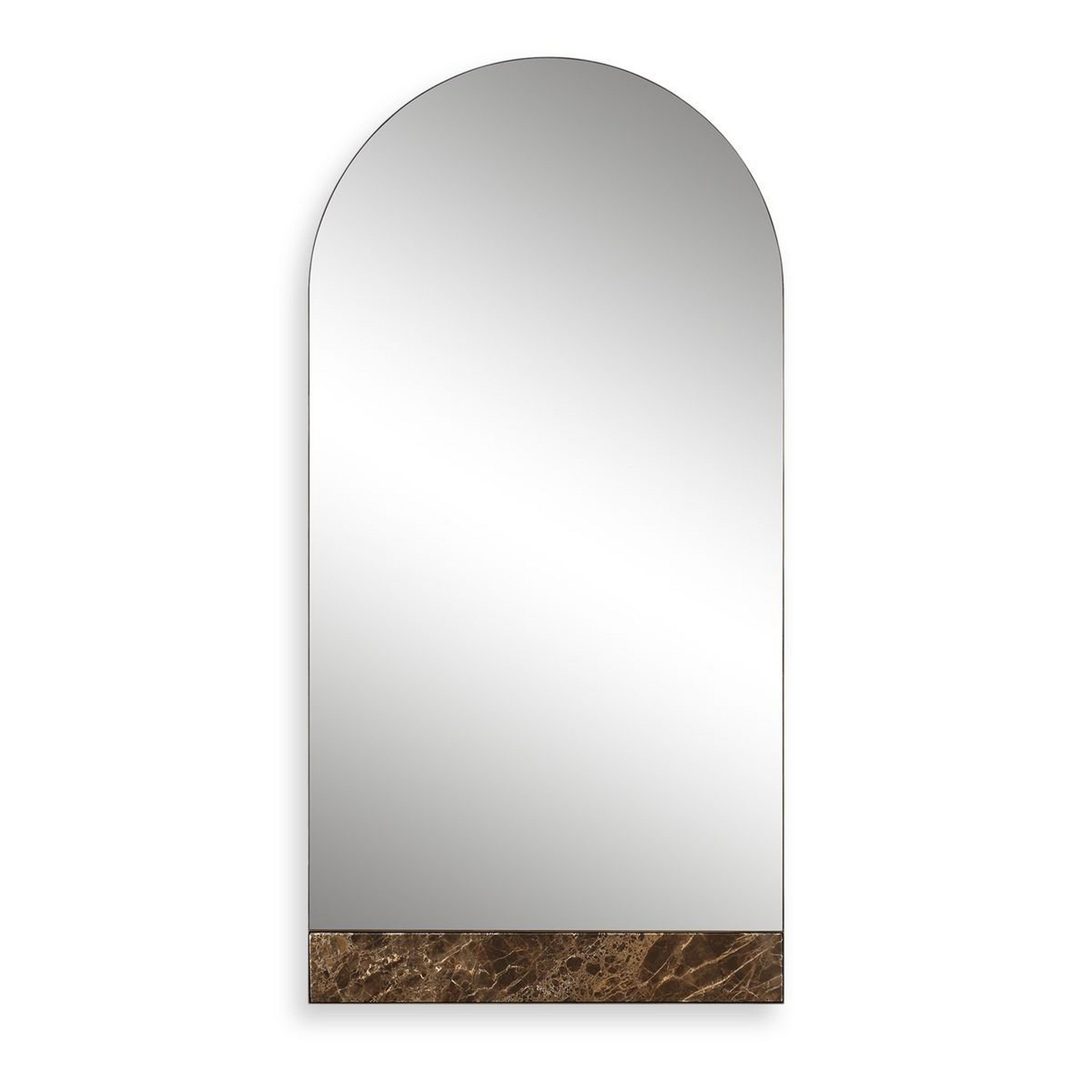 A Ishani Mirror with Brown Marble color