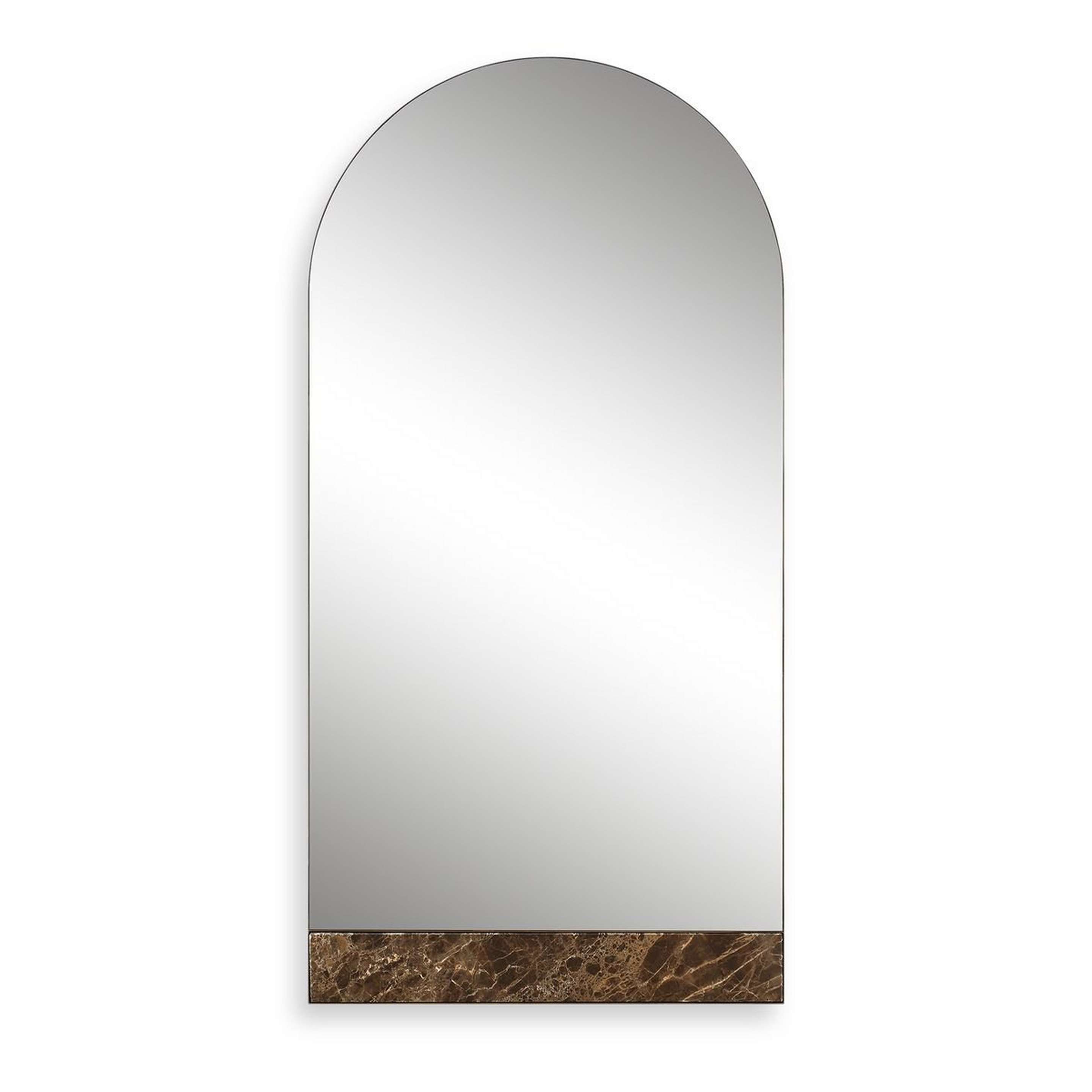 A Ishani Mirror with Brown Marble color