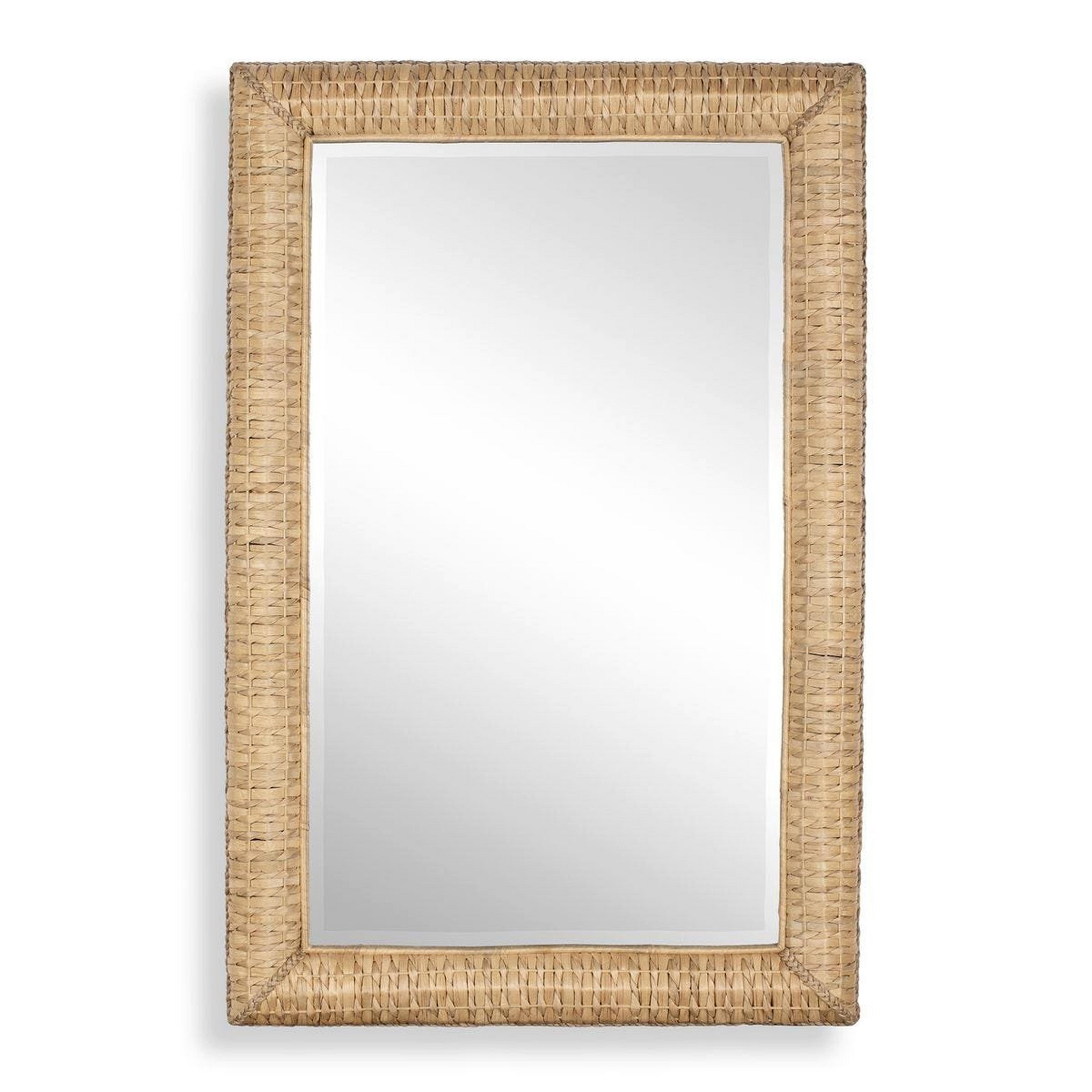 A Zarina Mirror with Rattan color