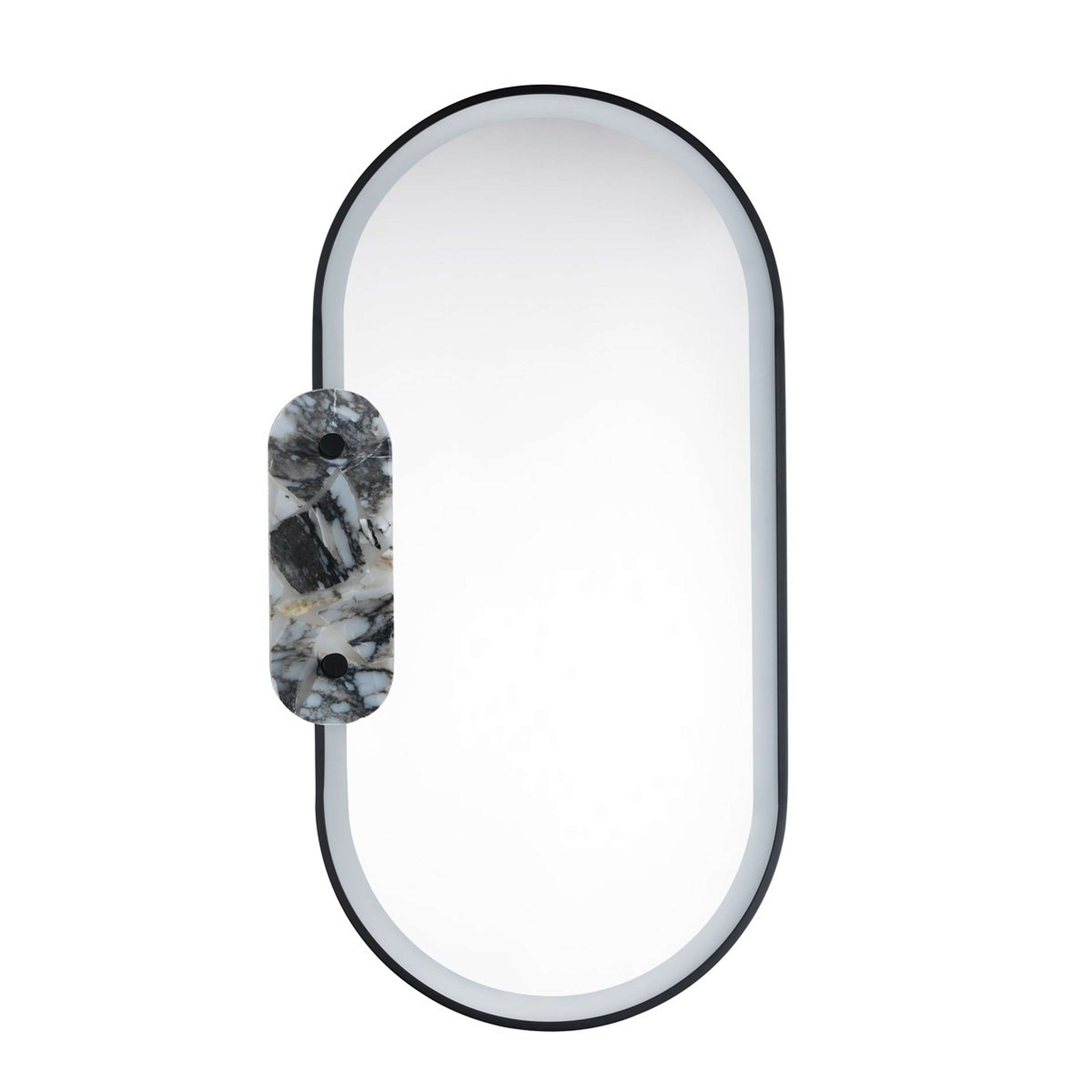 A Odette LED Mirror - Composite Stone with Black / Composite color