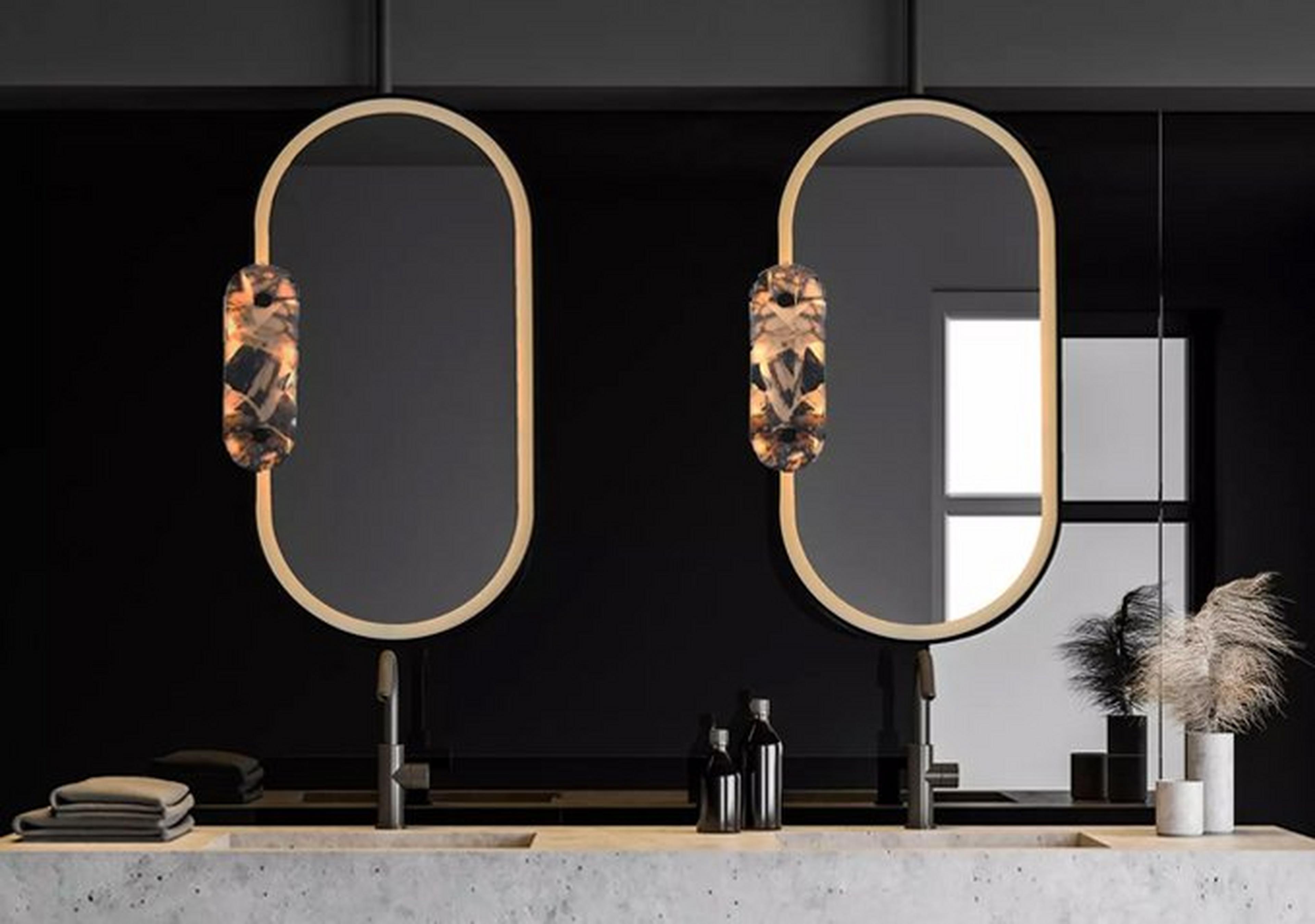 Odette LED Mirror - Composite Stone