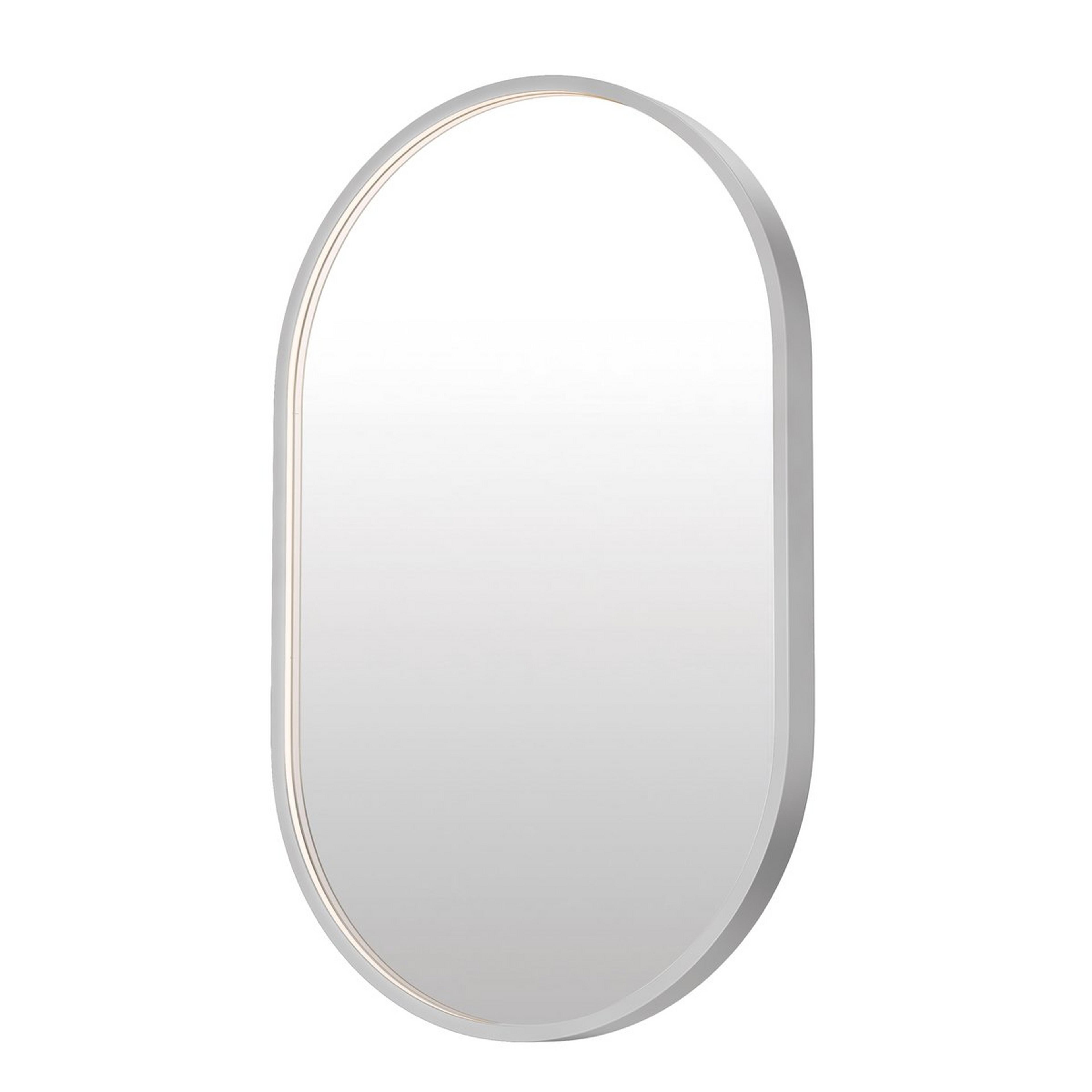 A Athena LED Vanity Mirror - Oval with Satin Nickel color