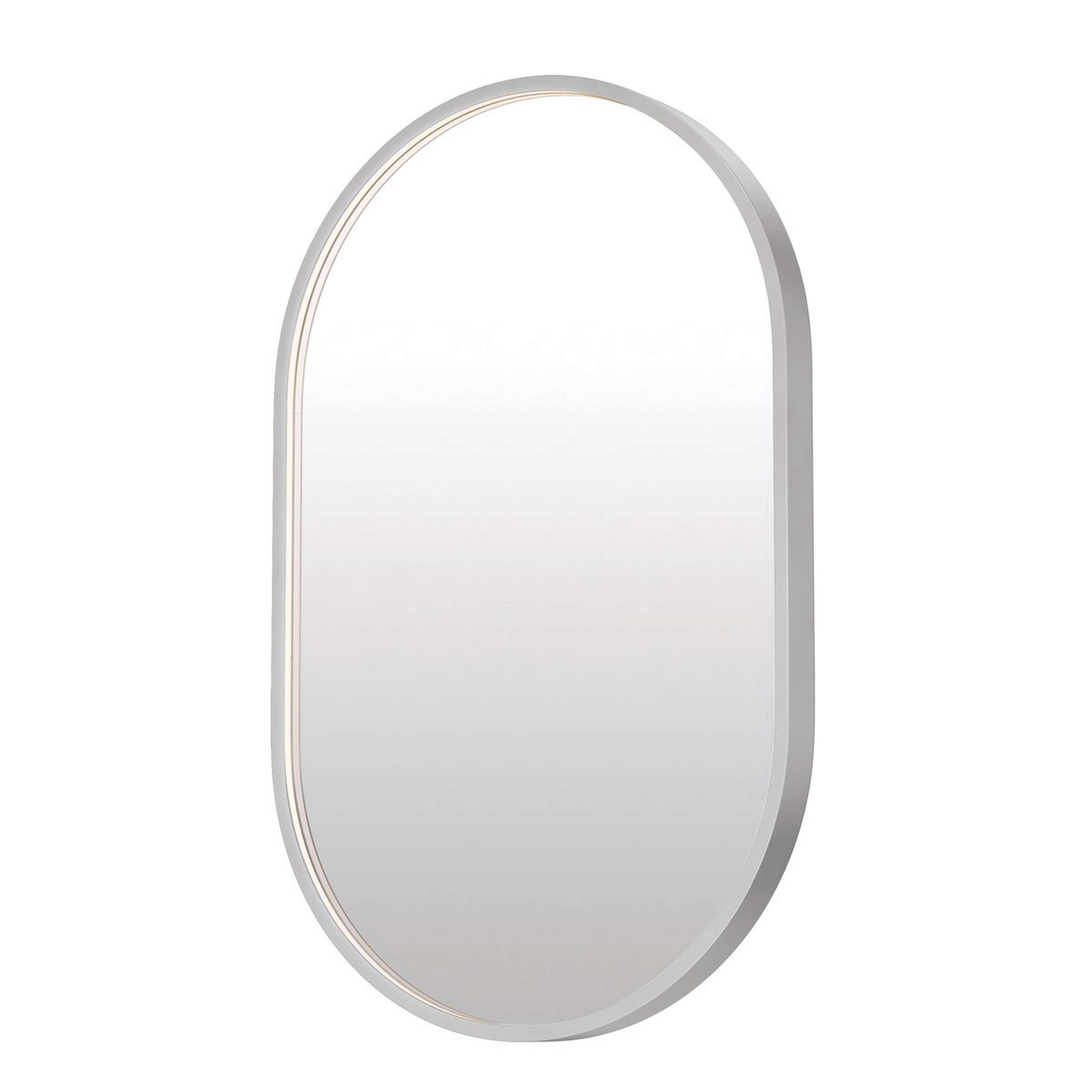 A Athena LED Vanity Mirror - Oval with Satin Nickel color