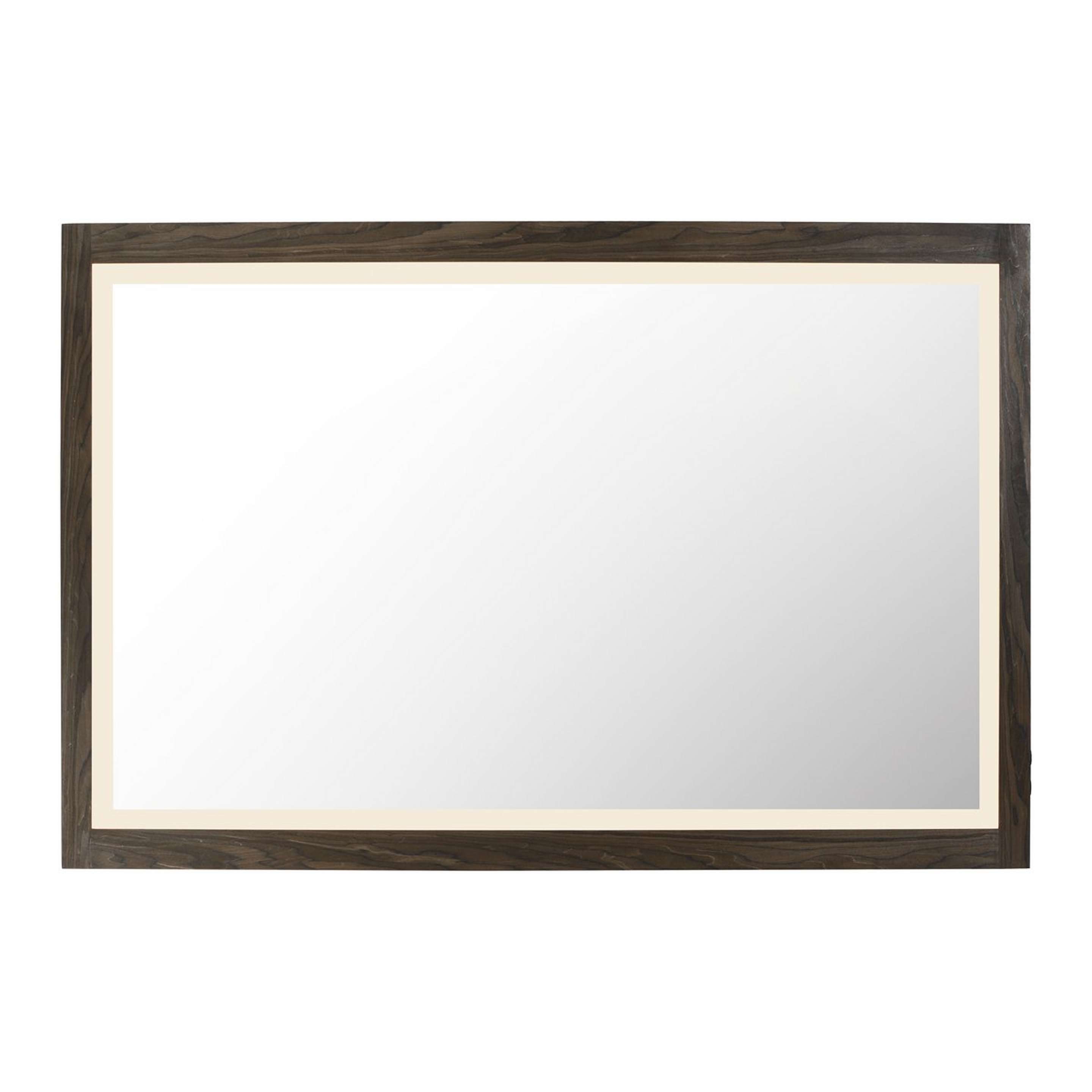 A Jove LED Vanity Mirror - 32x48 with Walnut color
