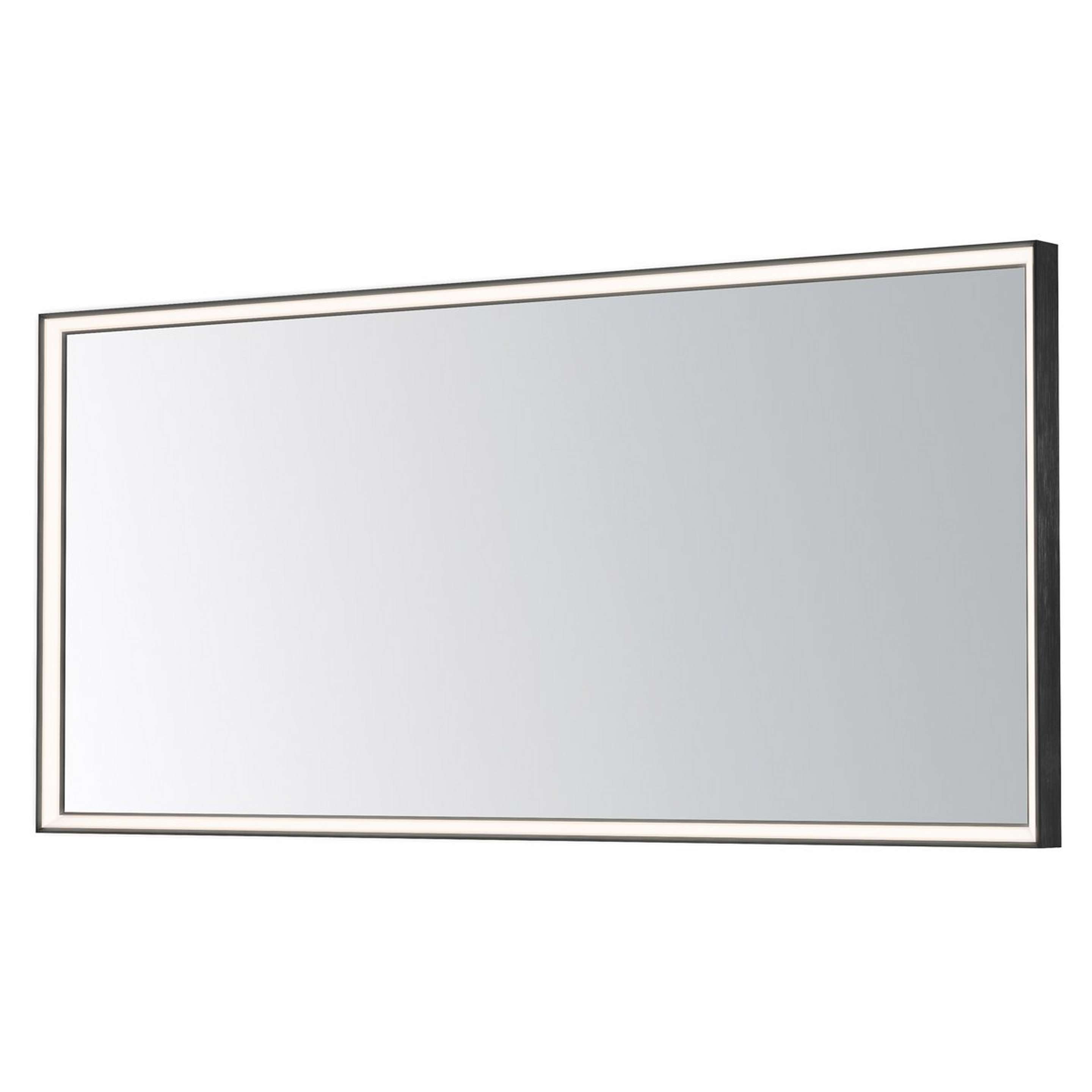 A Ganymede LED Vanity Mirror - 28x60 with Brushed Black color