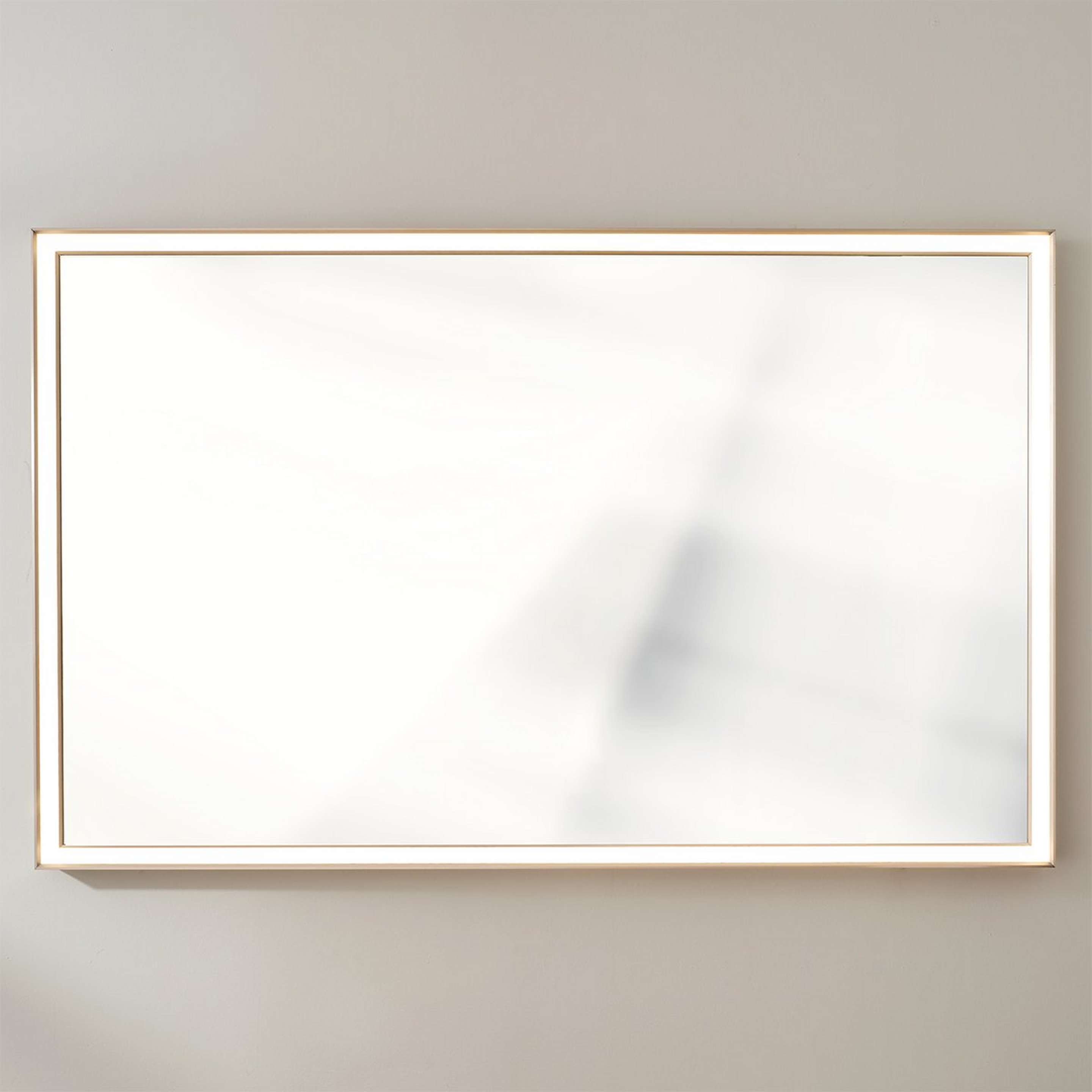 A Ganymede LED Vanity Mirror - 30x48 with Satin Nickel color