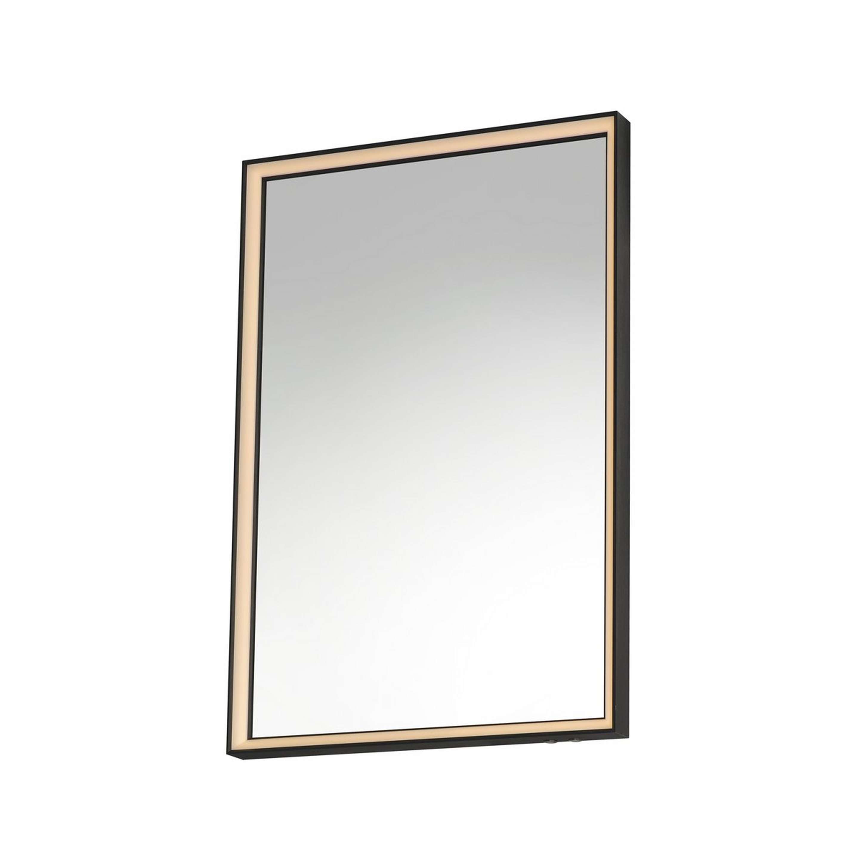 A Ganymede LED Vanity Mirror - 30x24 with Brushed Black color