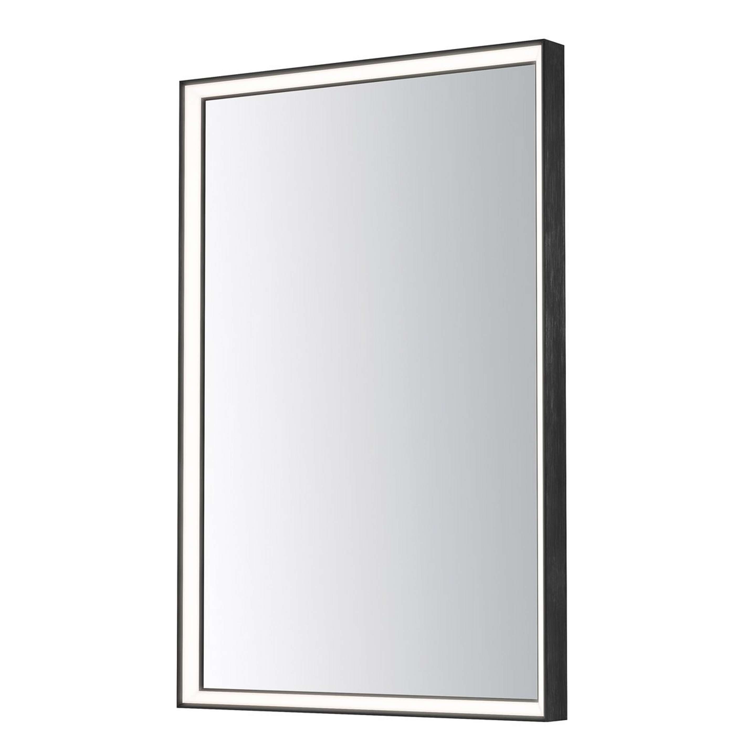 A Ganymede LED Vanity Mirror - 36x30 with Brushed Black color