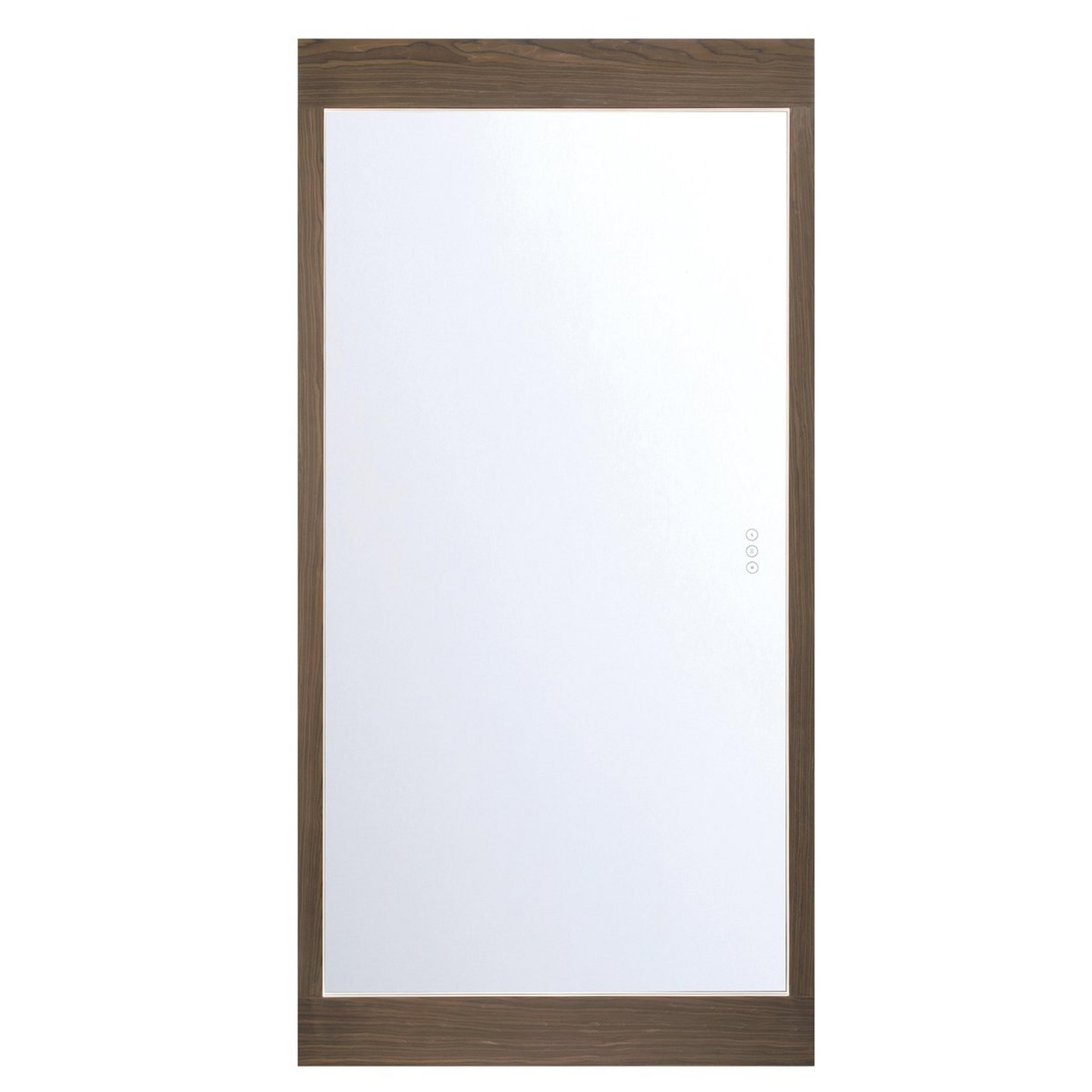 A Orpheus LED Leaner Mirror with Dark Walnut color