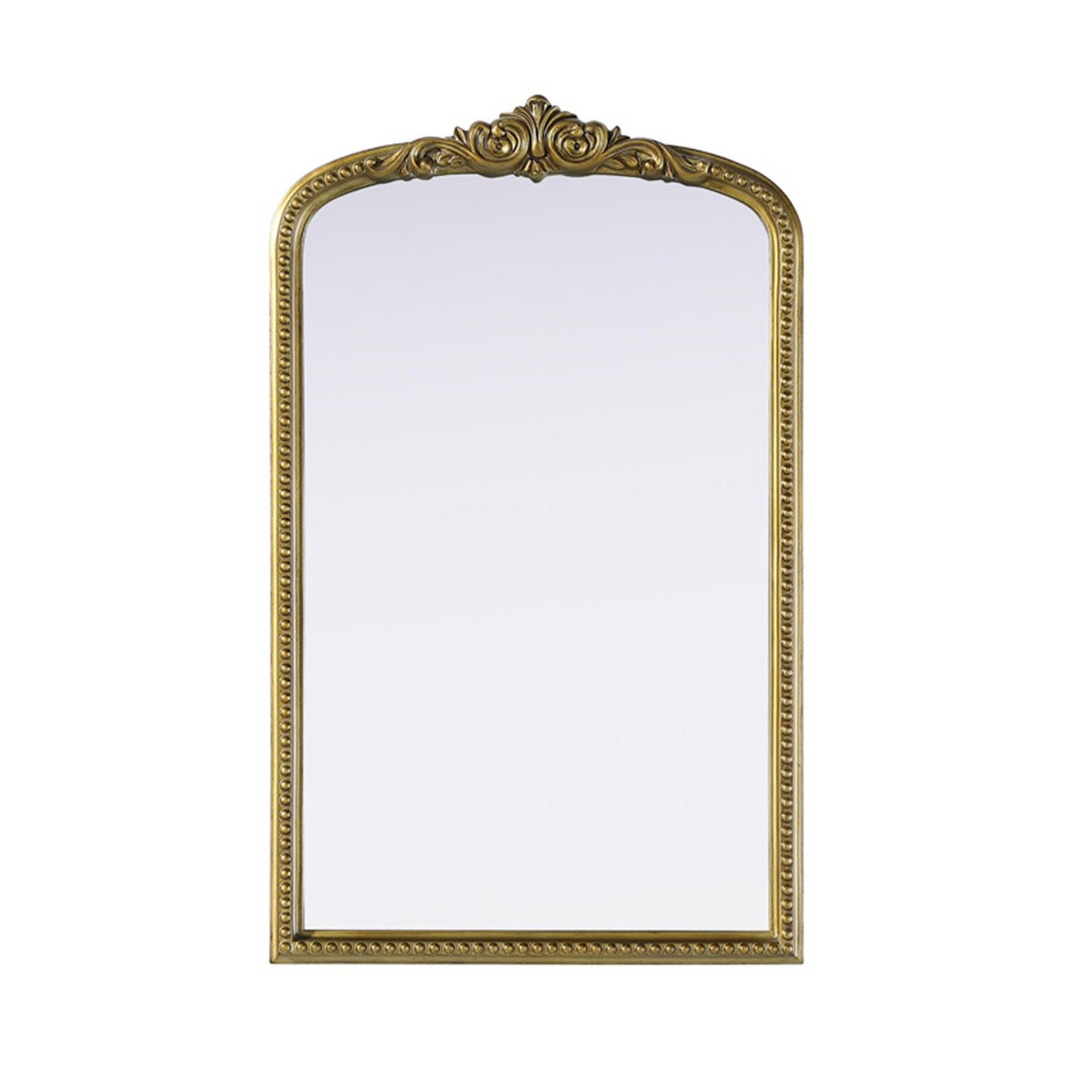 A Laurette Mirror - Small with Aged Brass color