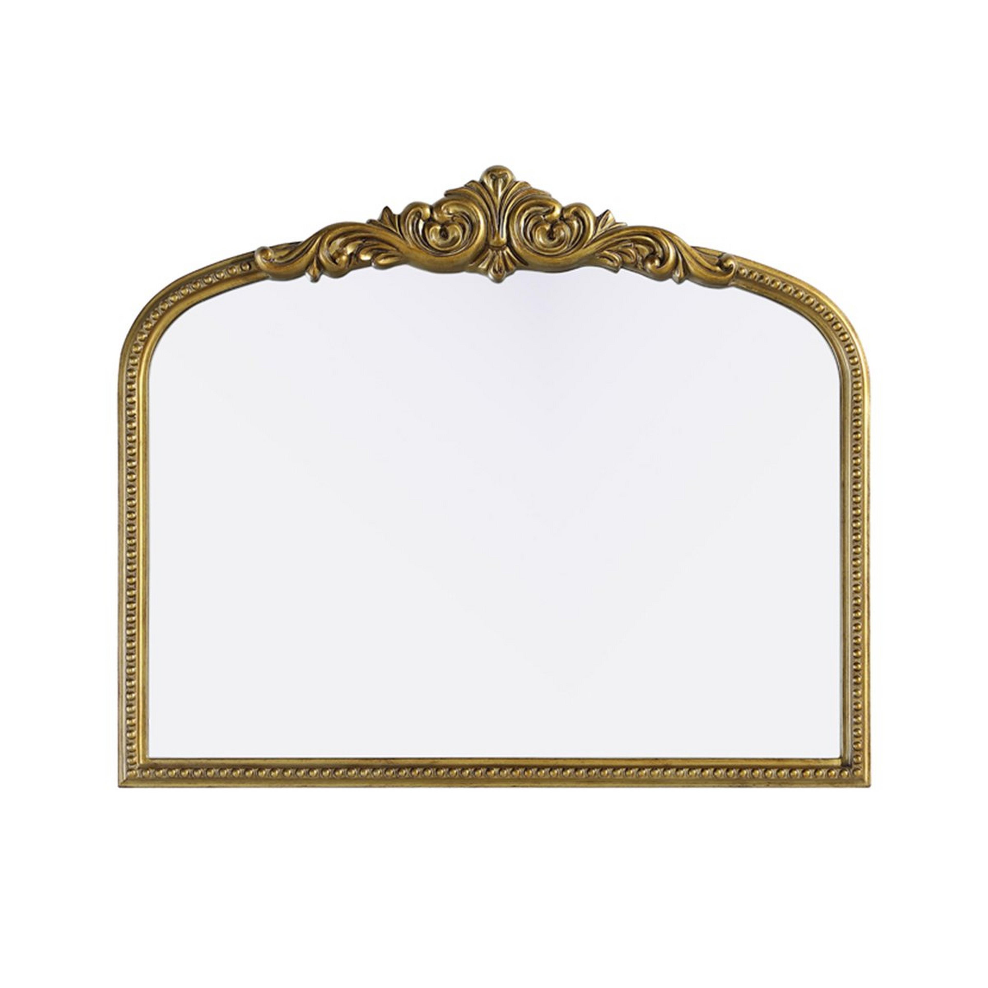 A Laurette Mirror - Large with Aged Brass color