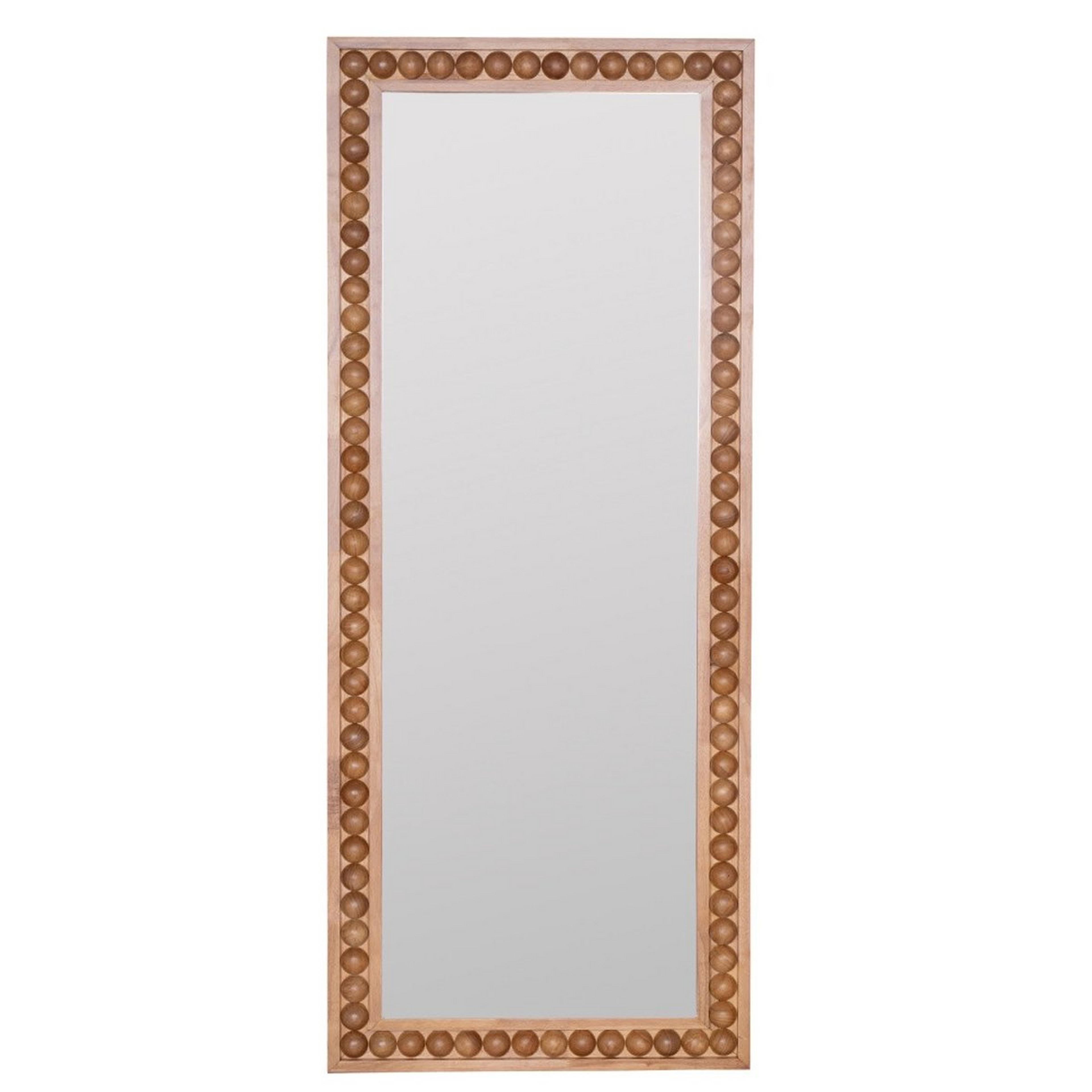 A Bazille Floor Mirror with Natural Wood color